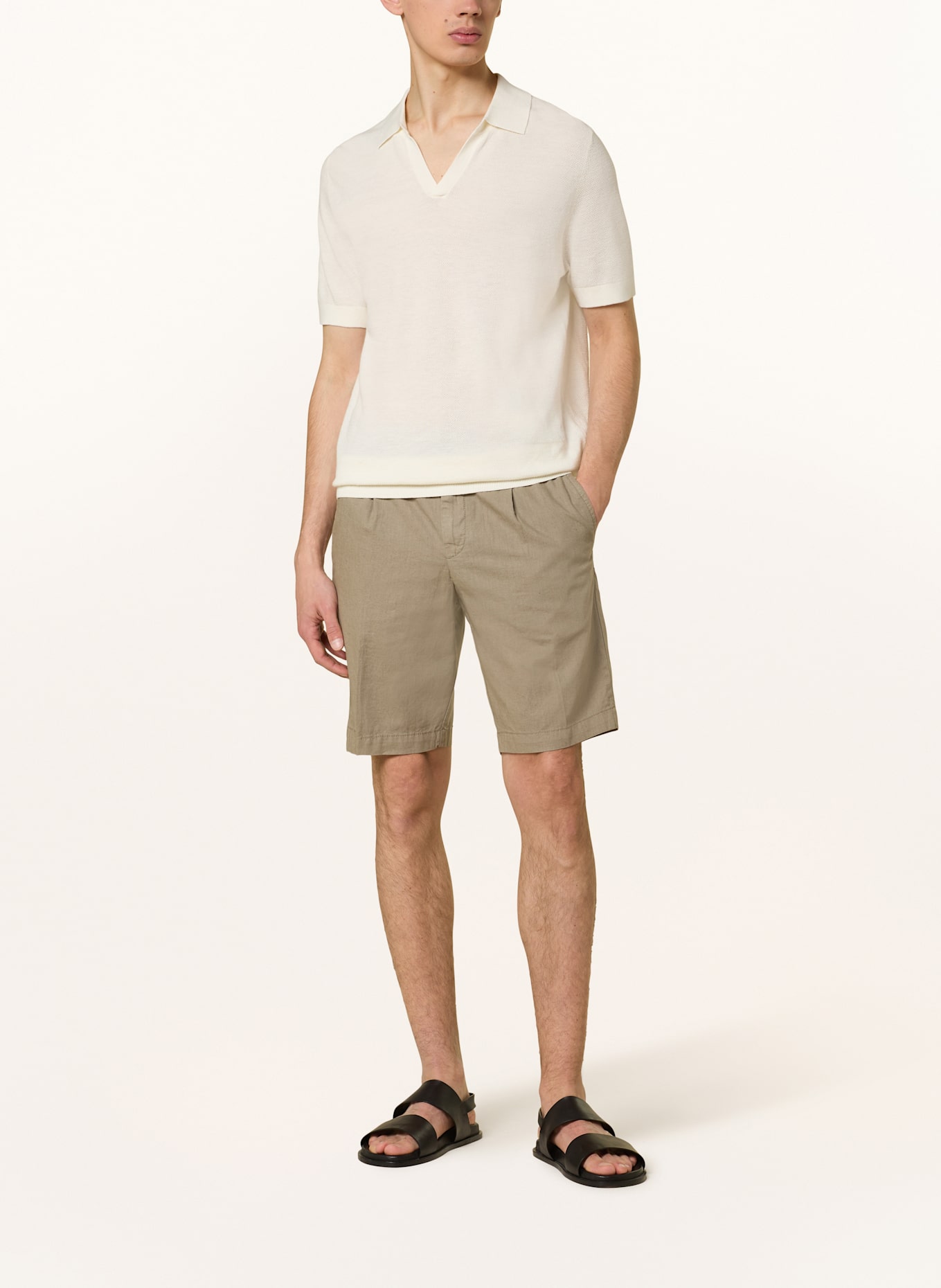 CINQUE Chinoshorts CISALTO Regular Fit mit Leinen: KHAKI