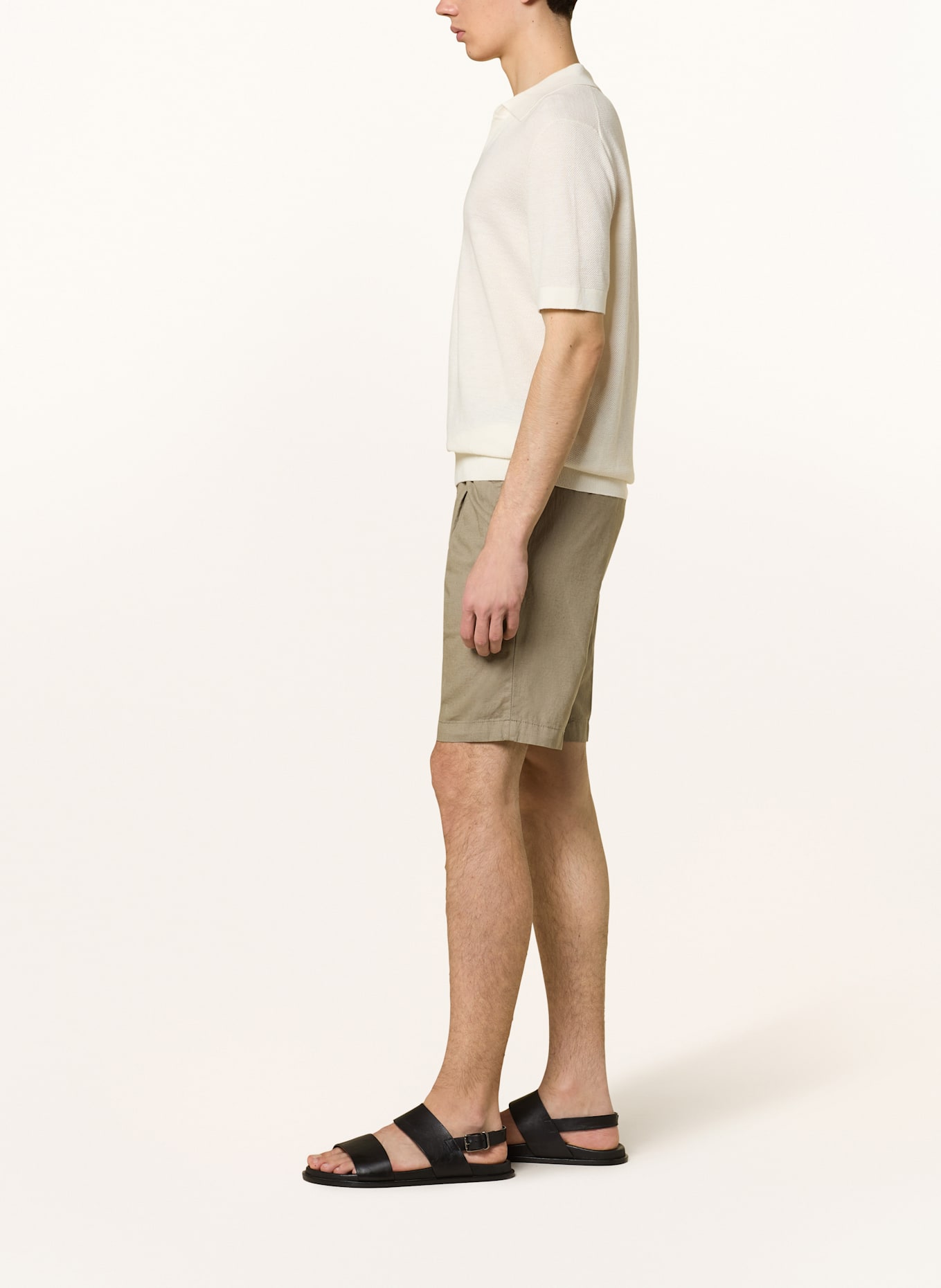 CINQUE Chinoshorts CISALTO Regular Fit mit Leinen: KHAKI