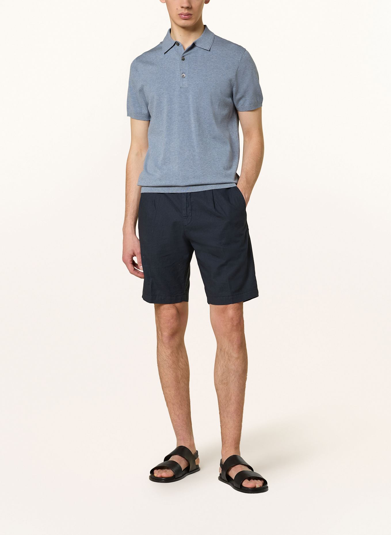 CINQUE Chinoshorts CISALTO Regular Fit mit Leinen: DUNKELBLAU