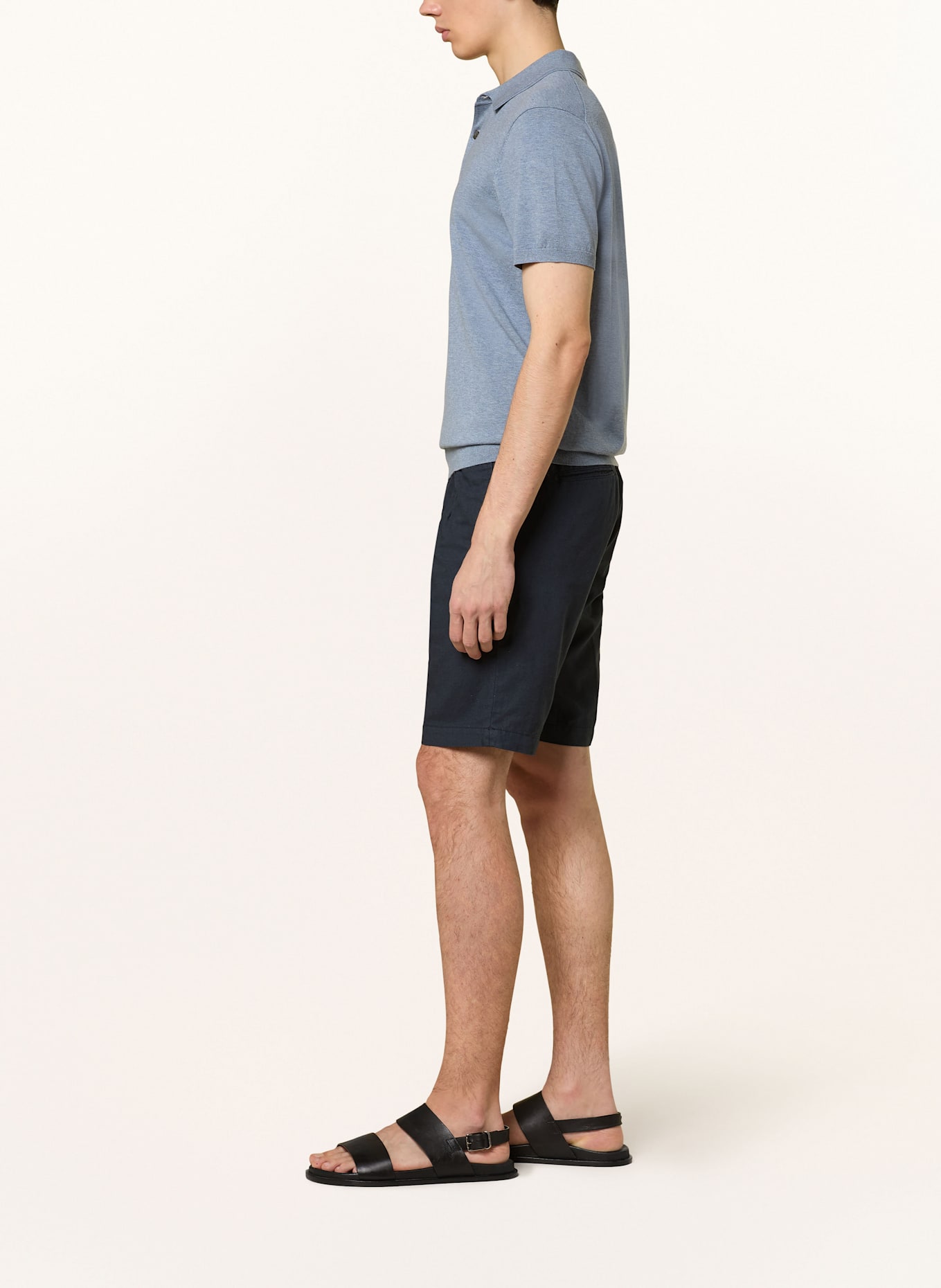 CINQUE Chinoshorts CISALTO Regular Fit mit Leinen: DUNKELBLAU