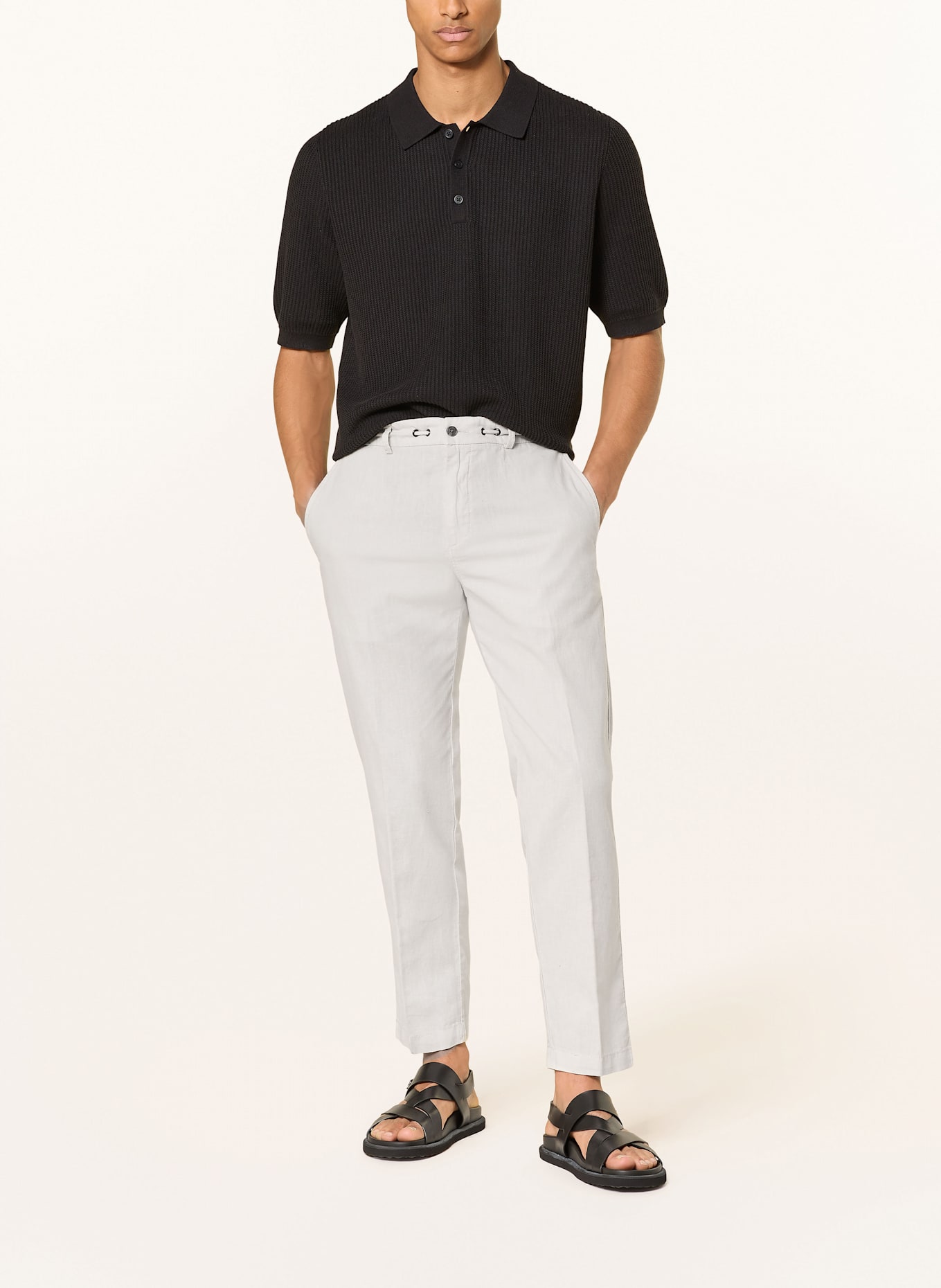CINQUE Chino CIJULI-O Modern Fit mit Leinen: HELLGRAU