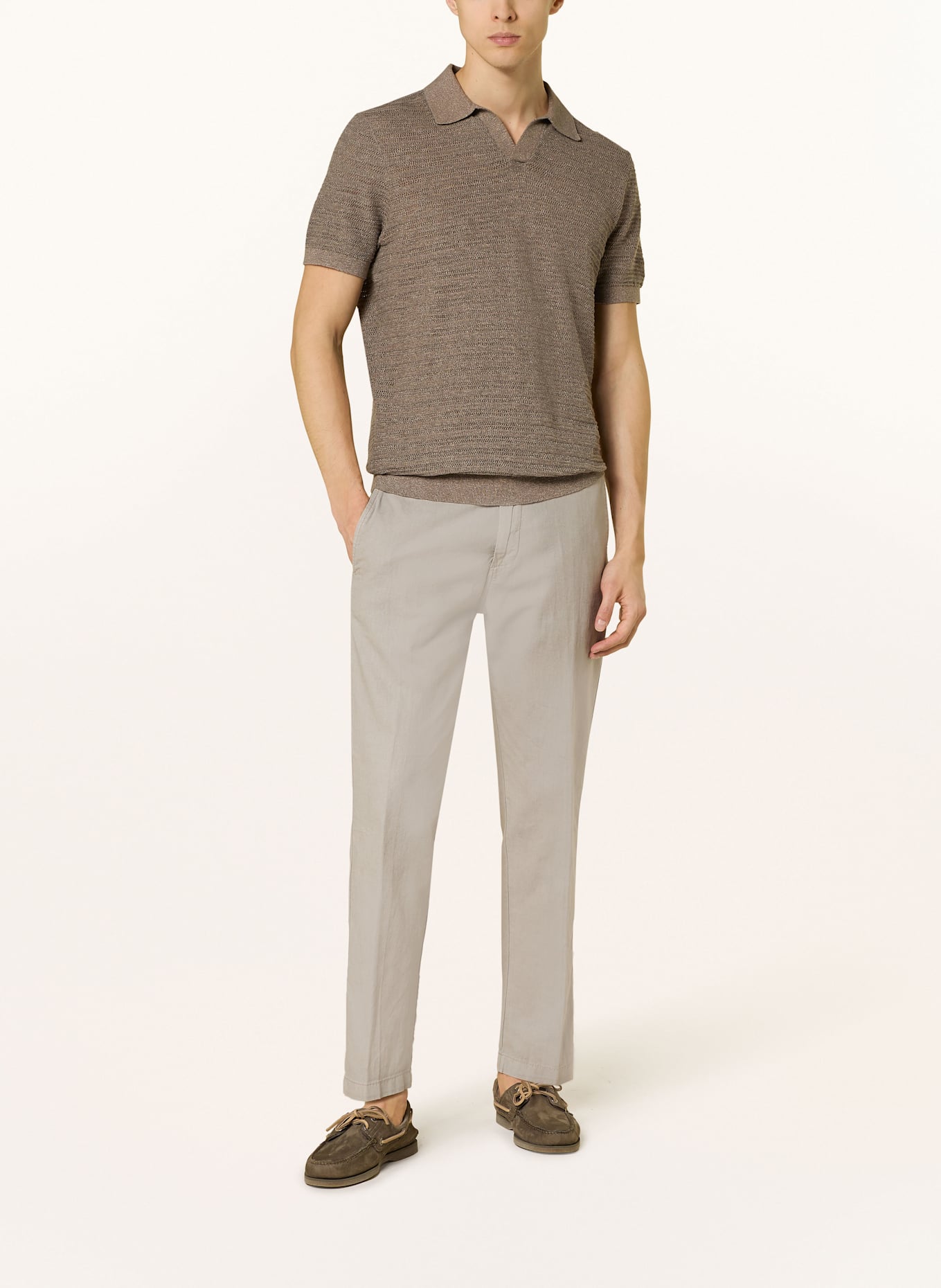 CINQUE Chino CIJULI-O Modern Fit mit Leinen: HELLGRAU