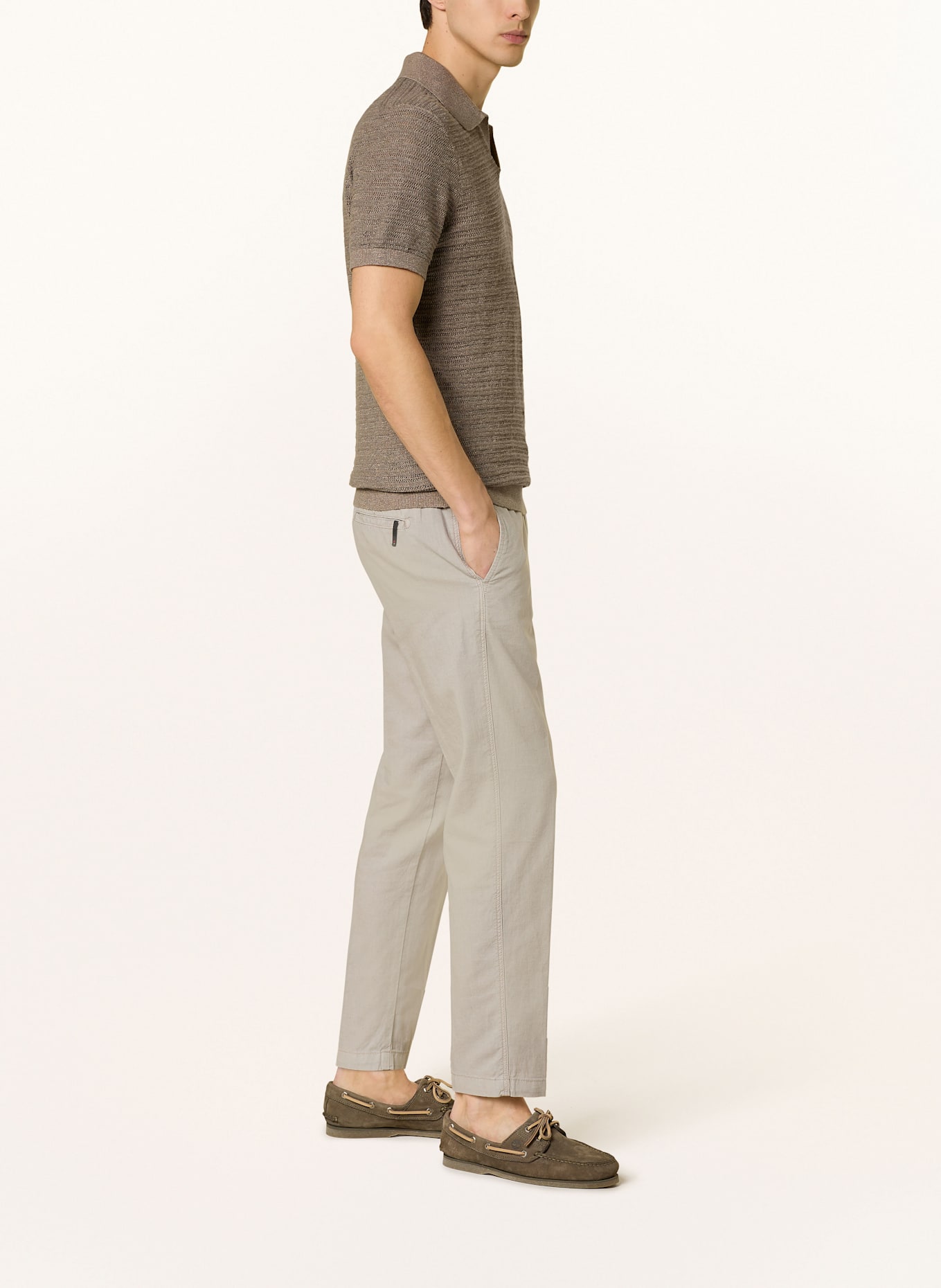 CINQUE Chino CIJULI-O Modern Fit mit Leinen: HELLGRAU