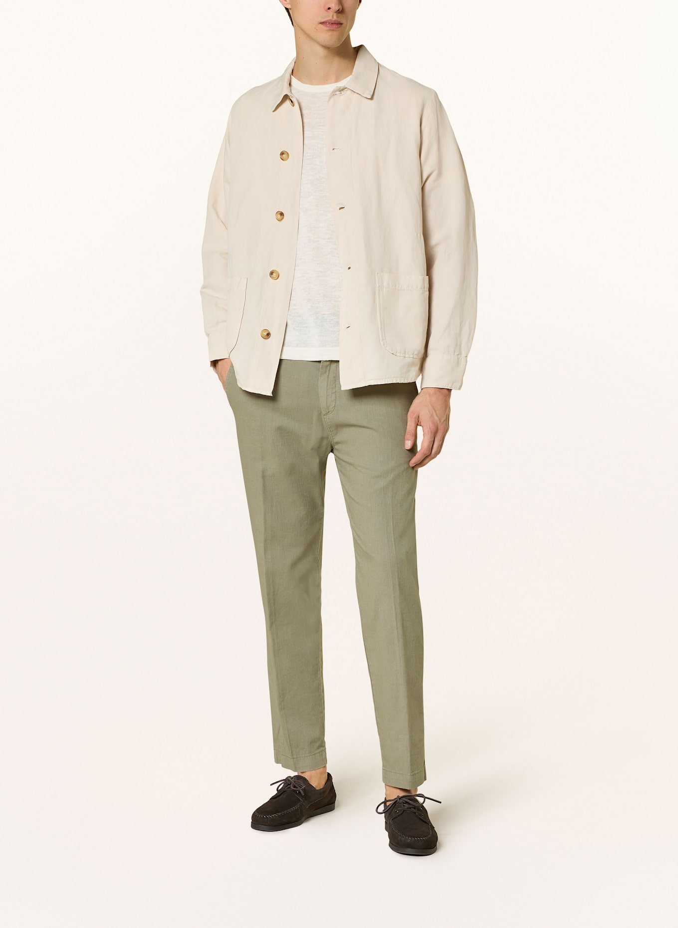 CINQUE Chino CIJULI-O Modern Fit mit Leinen: GRÜN