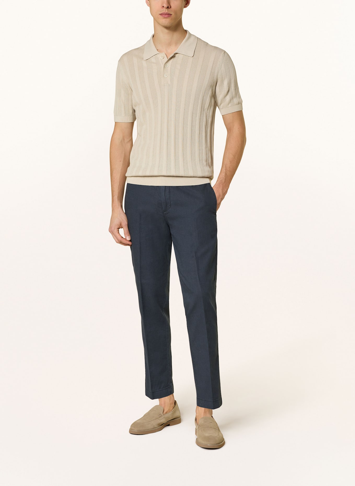 CINQUE Chino CIJULI-O Modern Fit mit Leinen: DUNKELBLAU