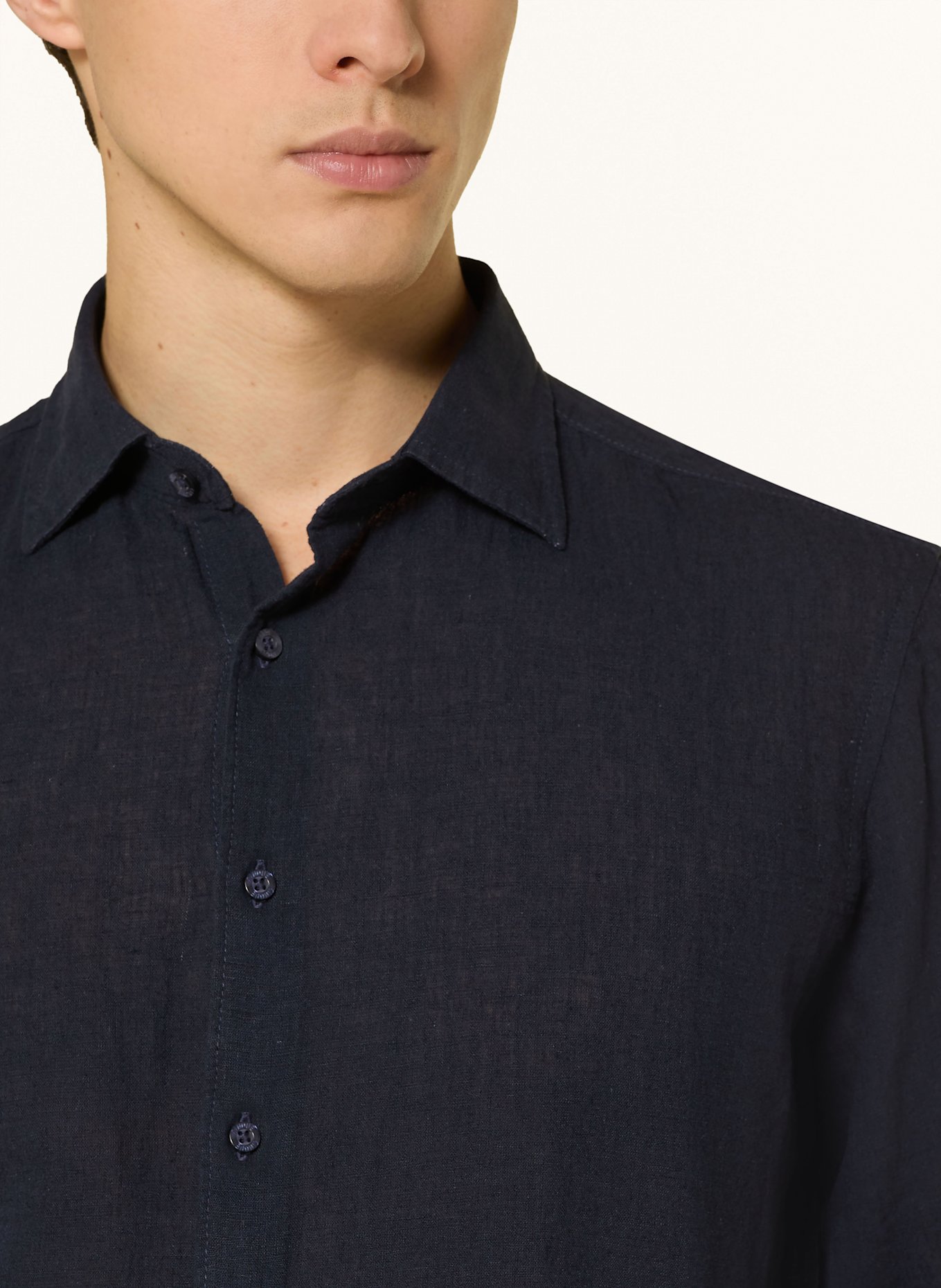 CINQUE Leinenhemd CISTEVEN Slim Fit: DUNKELBLAU