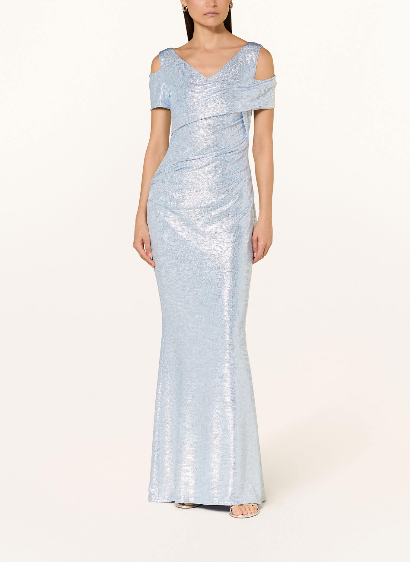 TALBOT RUNHOF Abendkleid mit Glitzergarn: SILBER