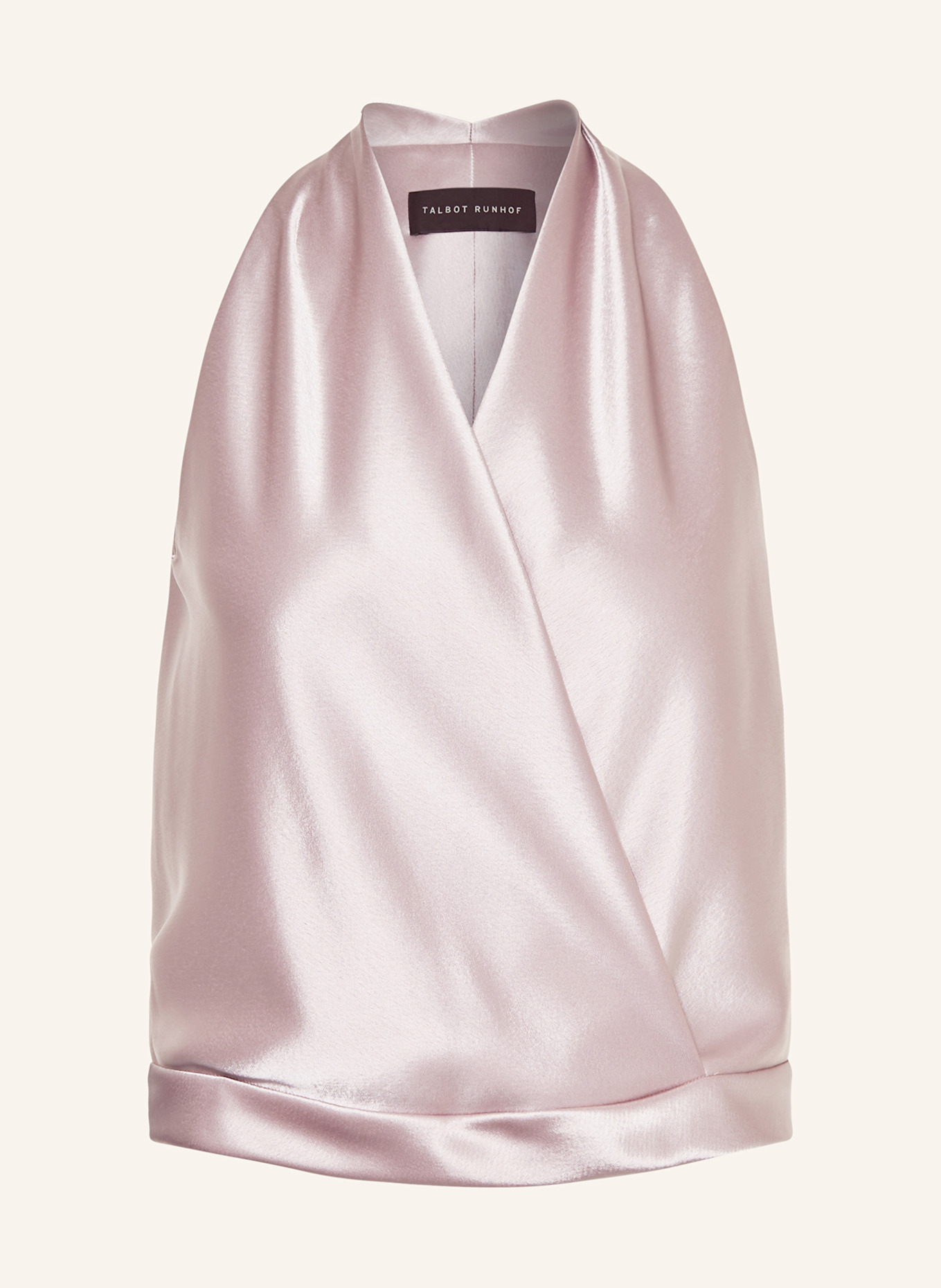 TALBOT RUNHOF Satin blouse top with a wrap look: 020 marble