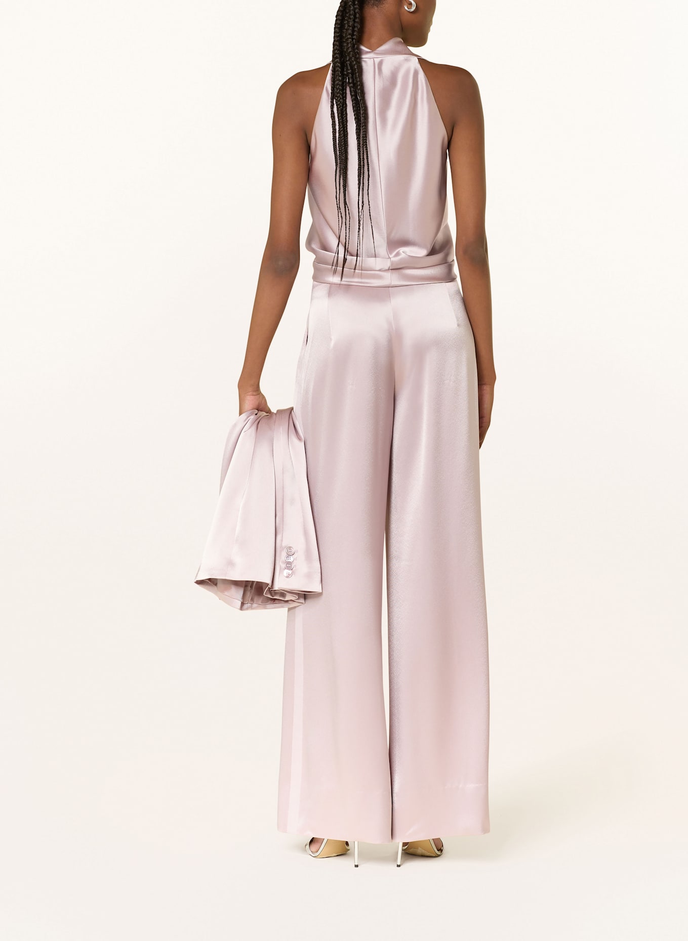 TALBOT RUNHOF Satin blouse top with a wrap look: 020 marble