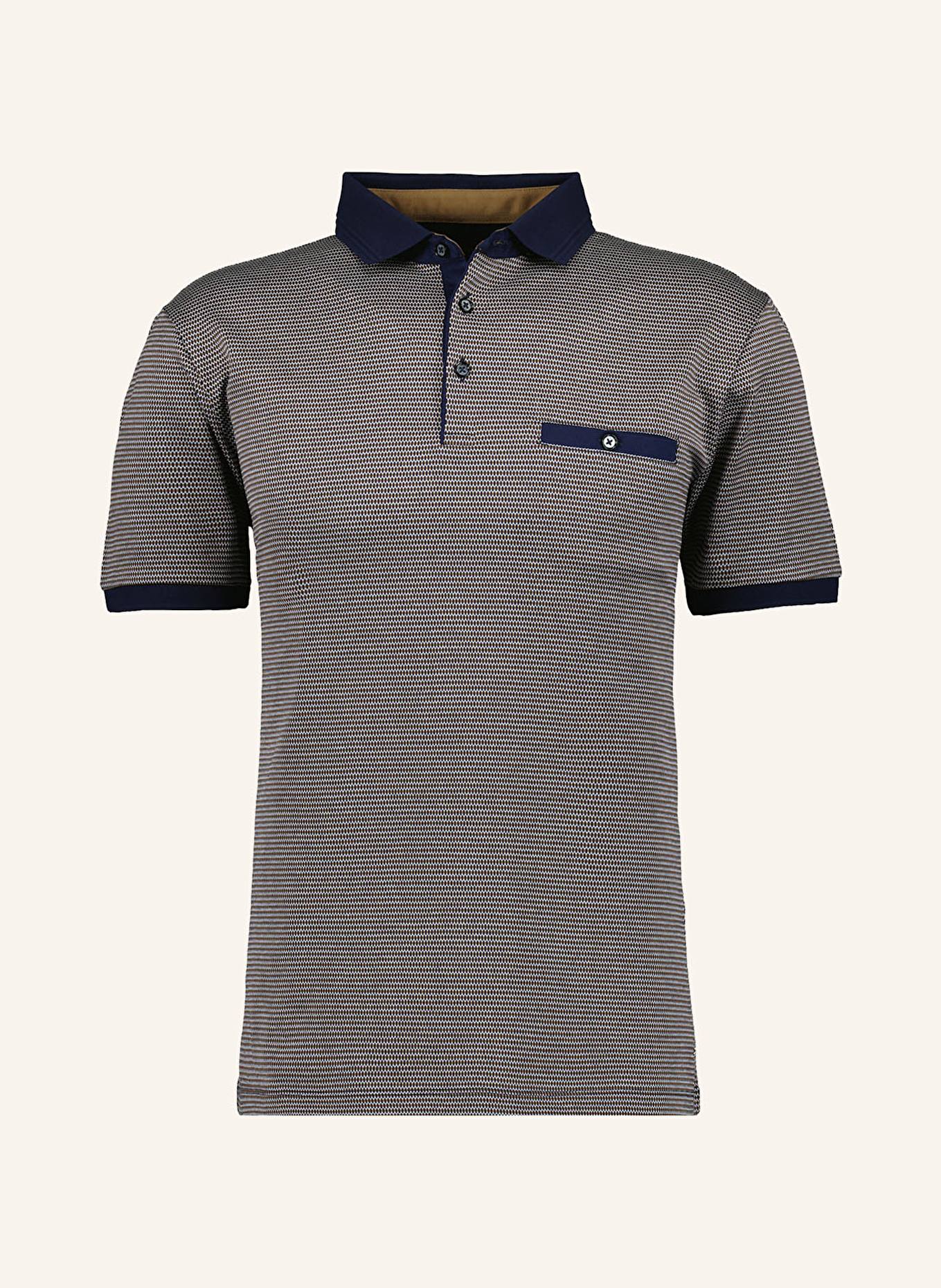 RAGMAN Jersey-Poloshirt, Farbe: BRAUN/ DUNKELBLAU/ WEISS (Bild 1)
