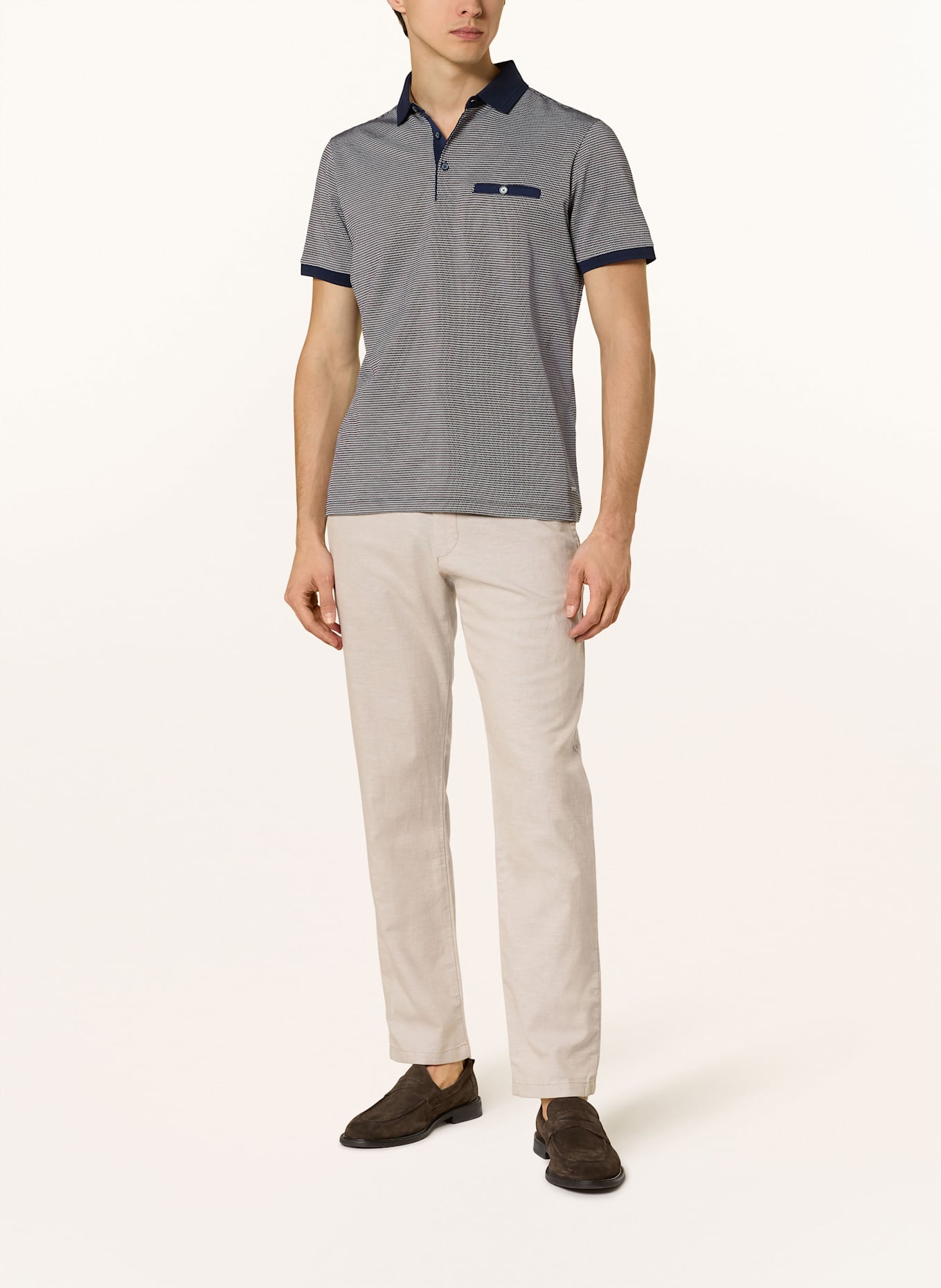 RAGMAN Jersey-Poloshirt, Farbe: BRAUN/ DUNKELBLAU/ WEISS (Bild 2)