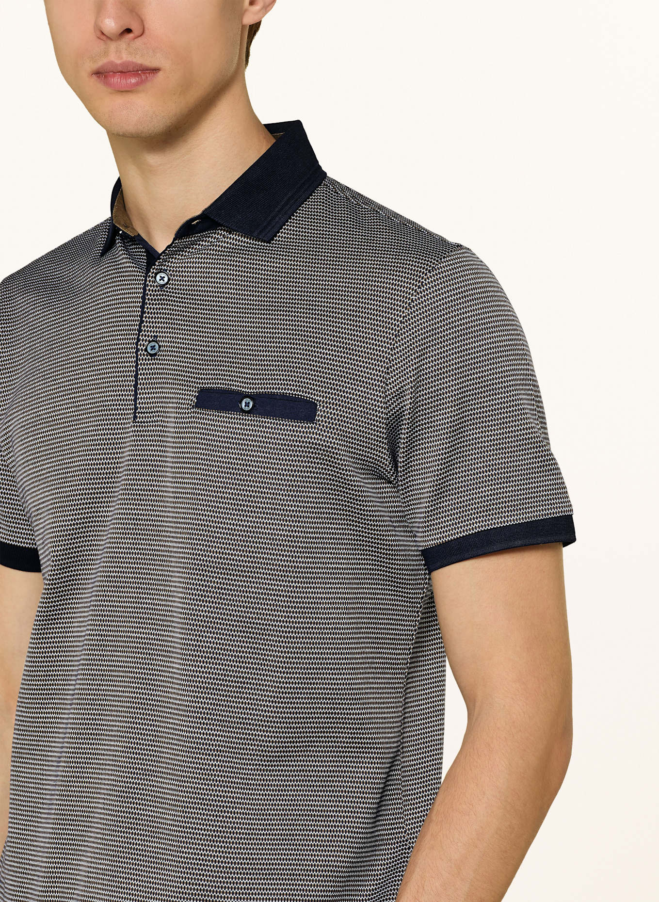 RAGMAN Jersey-Poloshirt, Farbe: BRAUN/ DUNKELBLAU/ WEISS (Bild 4)