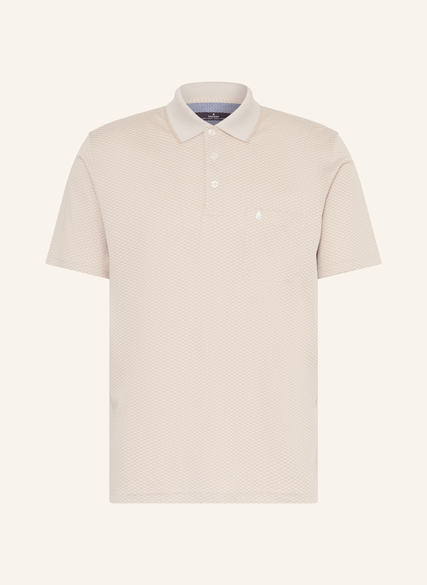 RAGMAN Koszulka polo z dżerseju żakardowego: BEŻOWY