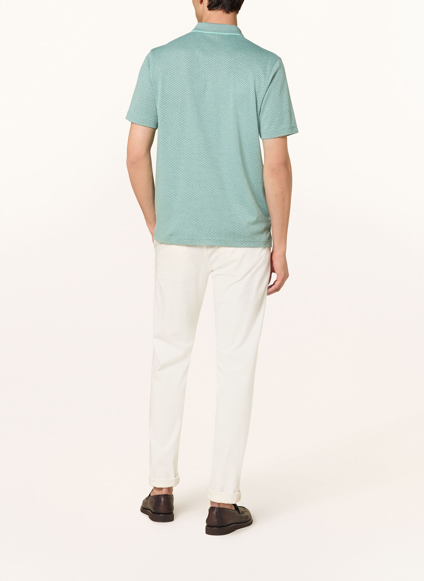 RAGMAN Koszulka polo z dżerseju żakardowego: MIĘTOWY / JASNOCZARY