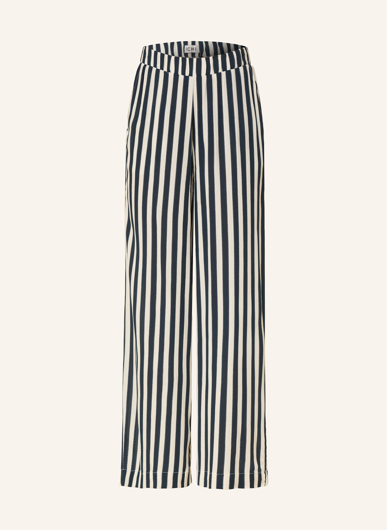 ICHI Pantalon marinière IHMARRAKECH: BLEU FONCÉ / CRÈME
