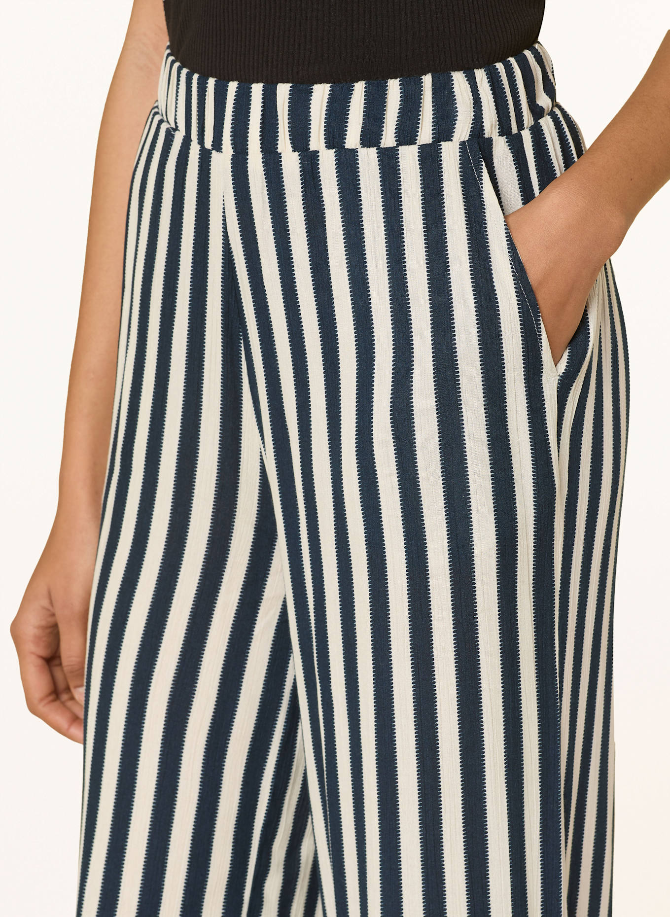 ICHI Pantalon marinière IHMARRAKECH: BLEU FONCÉ / CRÈME