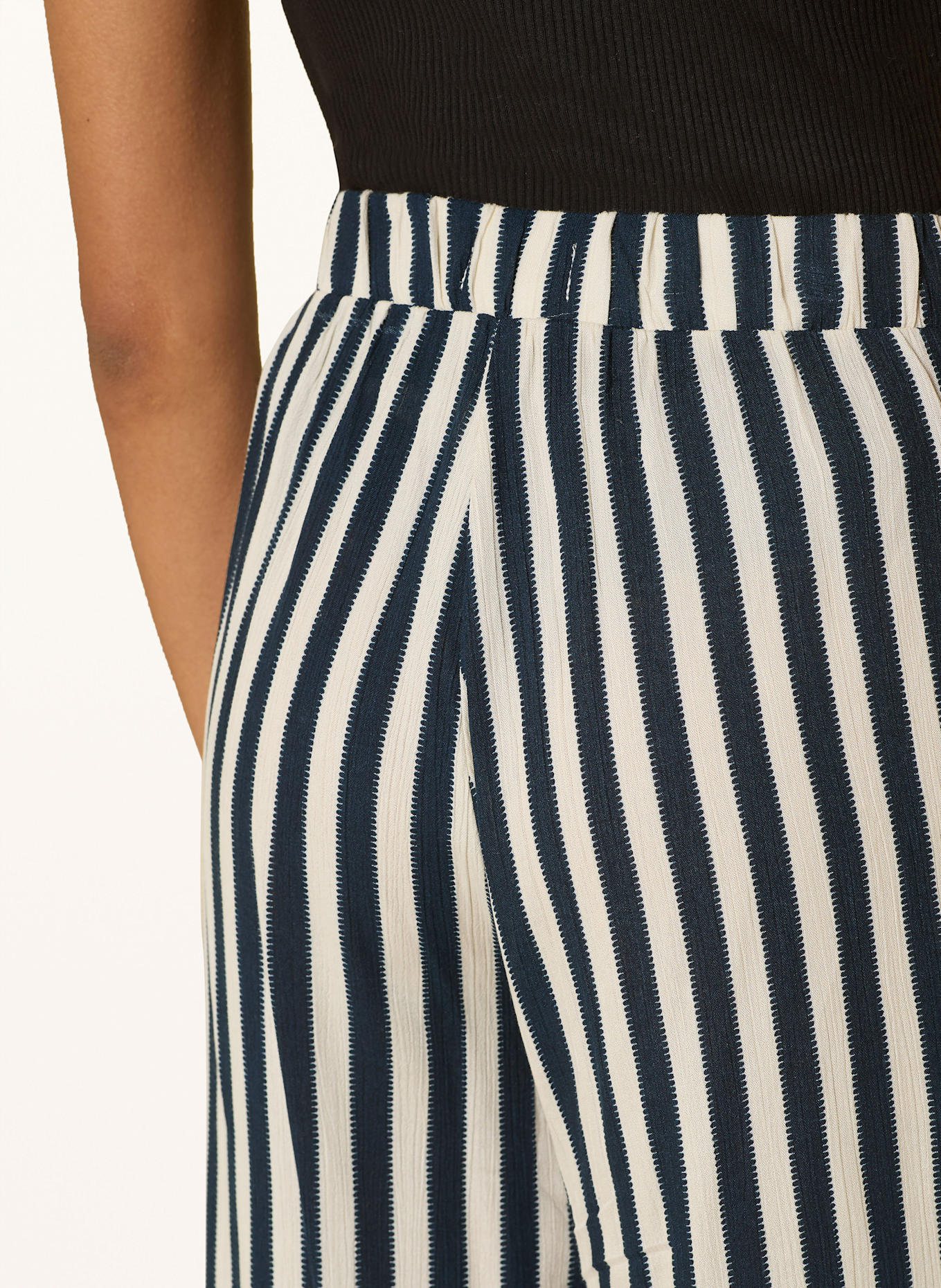 ICHI Pantalon marinière IHMARRAKECH: BLEU FONCÉ / CRÈME