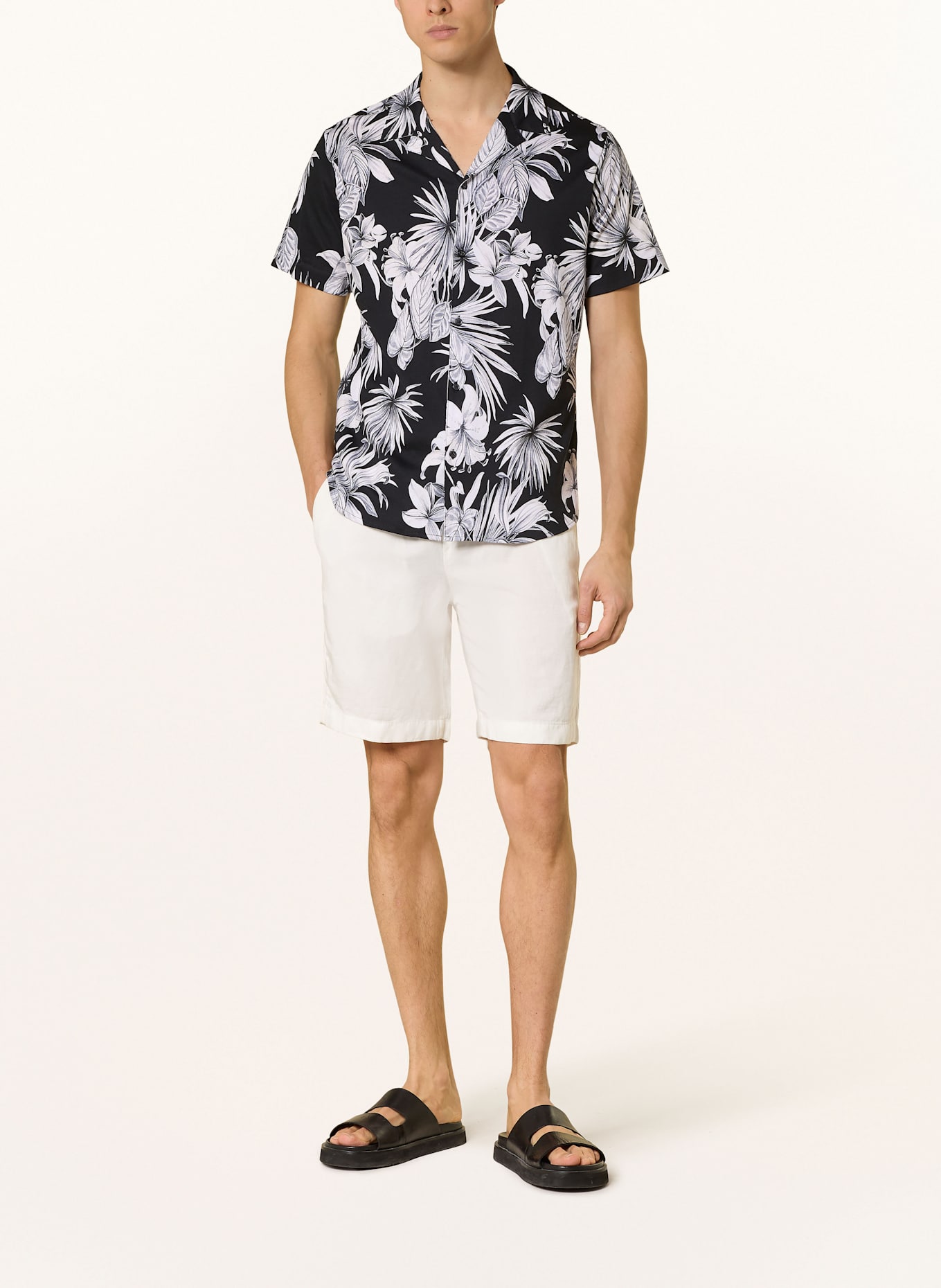DESOTO Resorthemd LIDO Regular Fit: SCHWARZ / WEISS