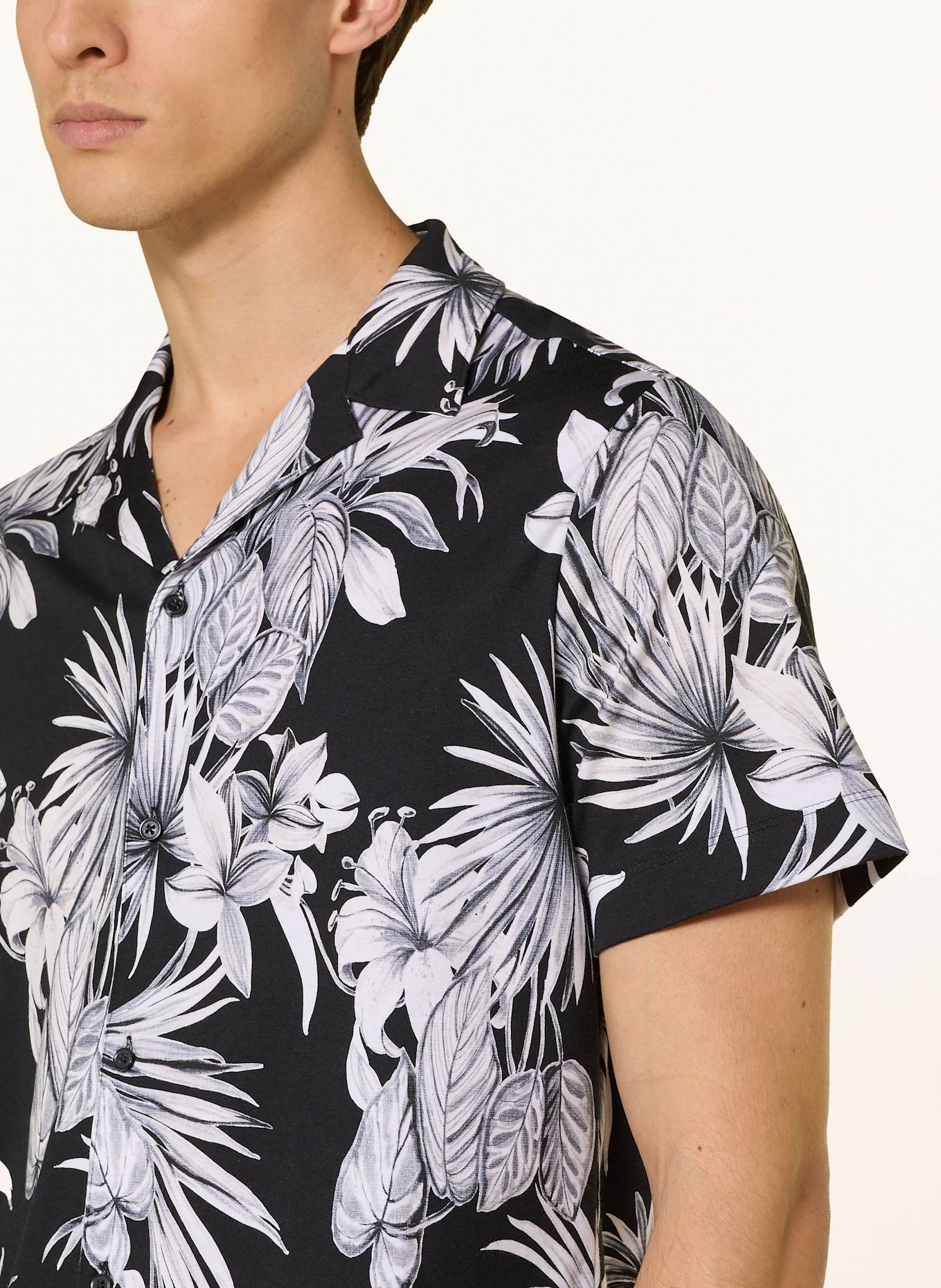 DESOTO Resorthemd LIDO Regular Fit: SCHWARZ / WEISS