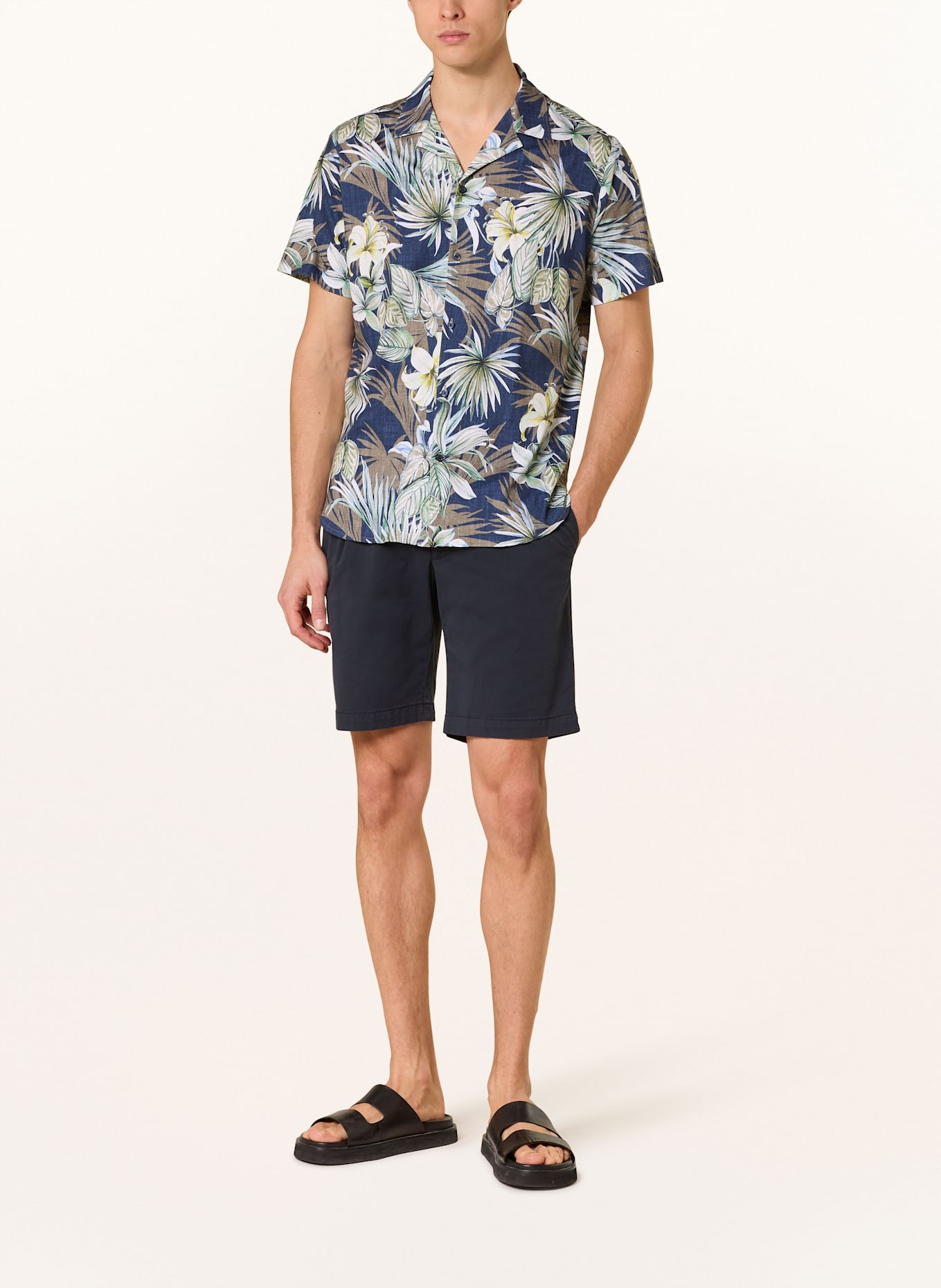 DESOTO Resorthemd LIDO Regular Fit: DUNKELBLAU / GRÜN / WEISS