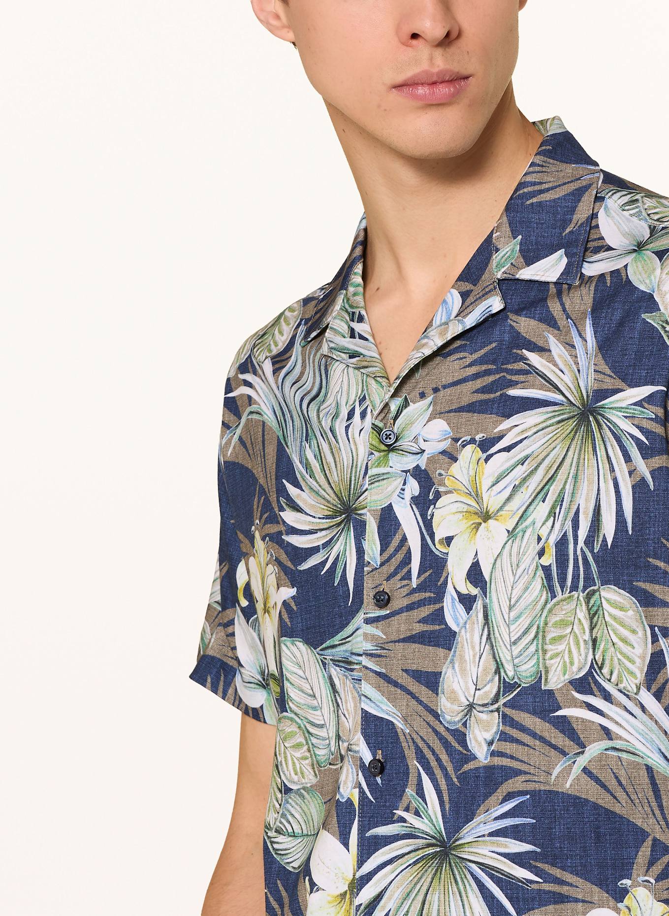 DESOTO Resorthemd LIDO Regular Fit: DUNKELBLAU / GRÜN / WEISS