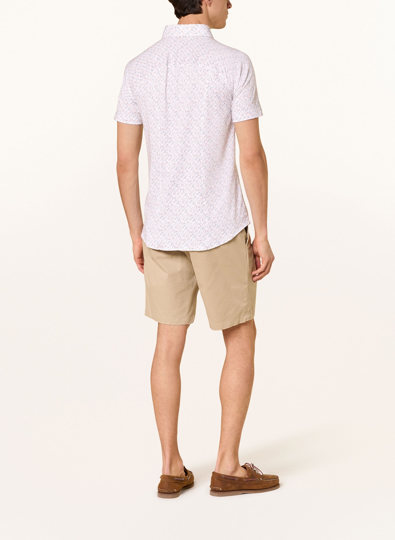 DESOTO Kurzarm-Hemd Extra Slim Fit: WEISS / GRAU / ORANGE