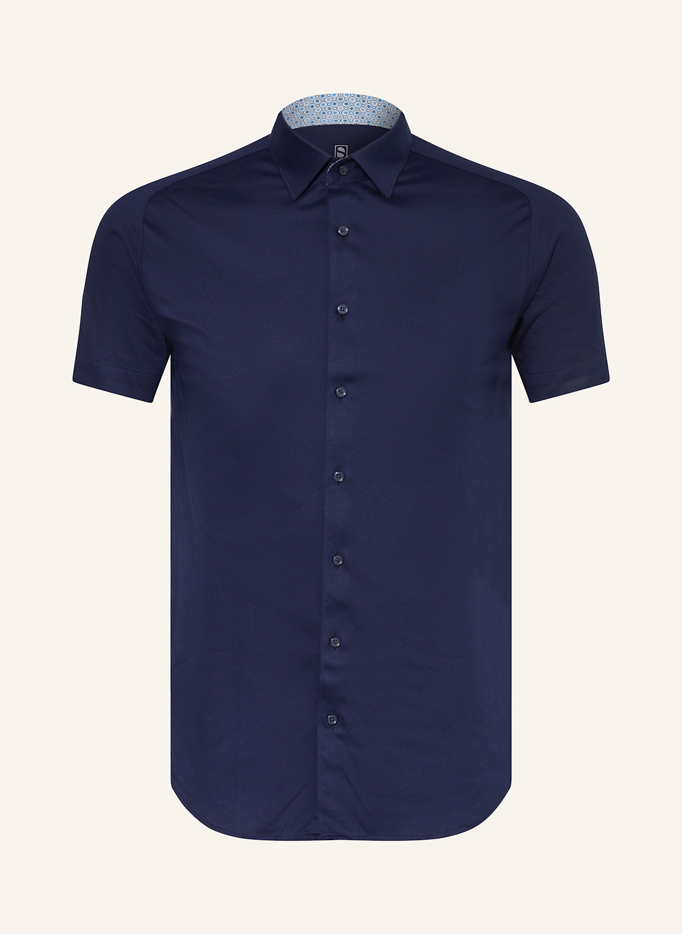 DESOTO Overhemd met korte mouwen Extra Slim Fit: DONKERBLAUW