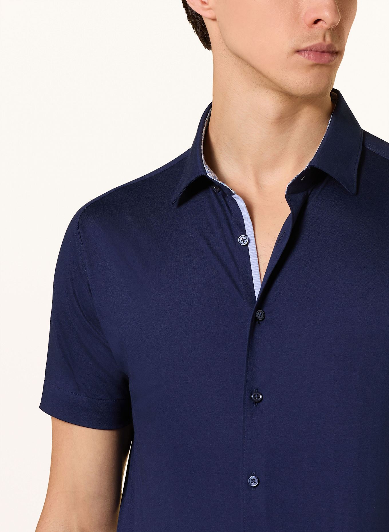 DESOTO Overhemd met korte mouwen Extra Slim Fit: DONKERBLAUW