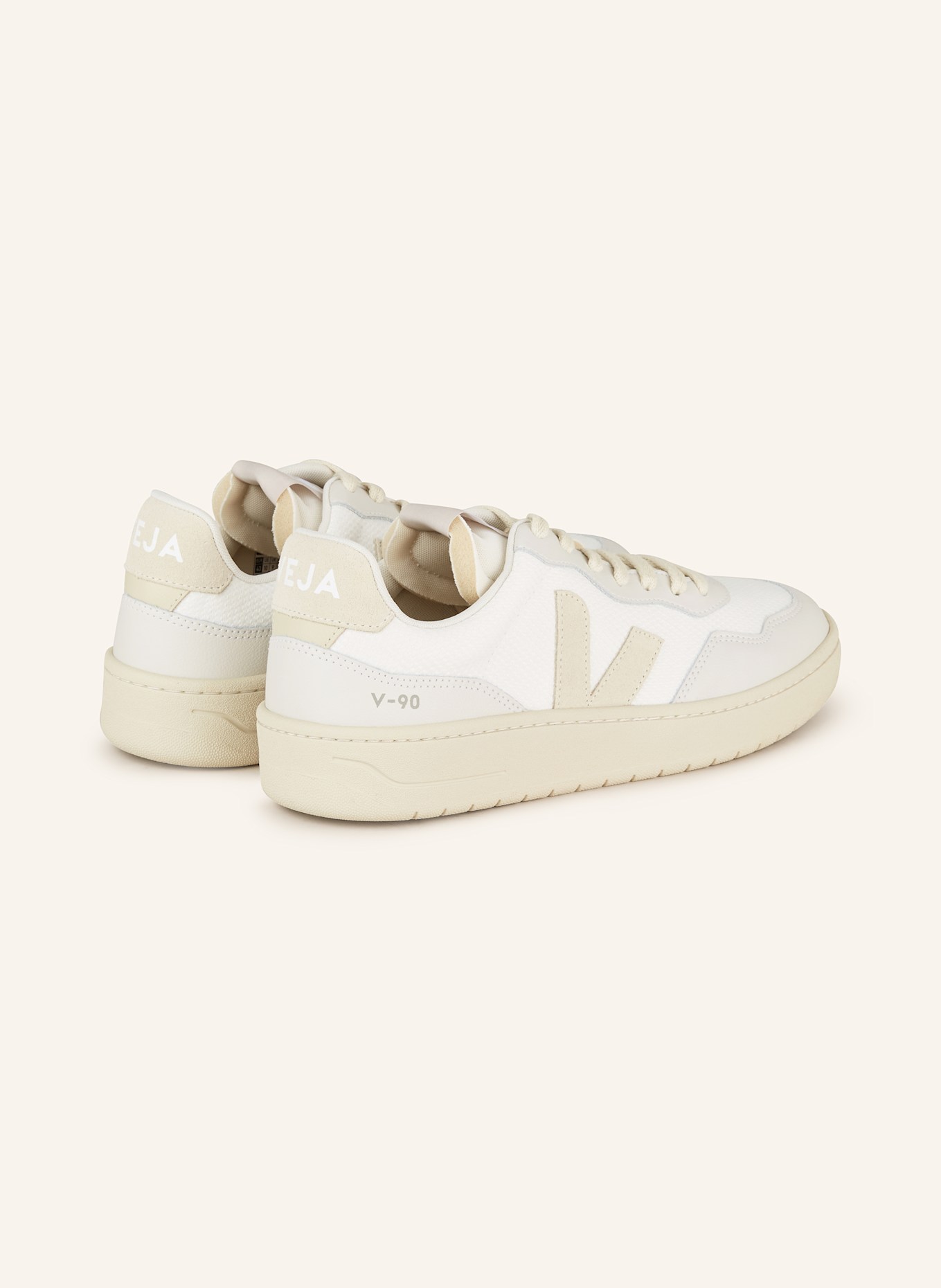 VEJA Sneakers V-90: WHITE / LIGHT GRAY / ECRU