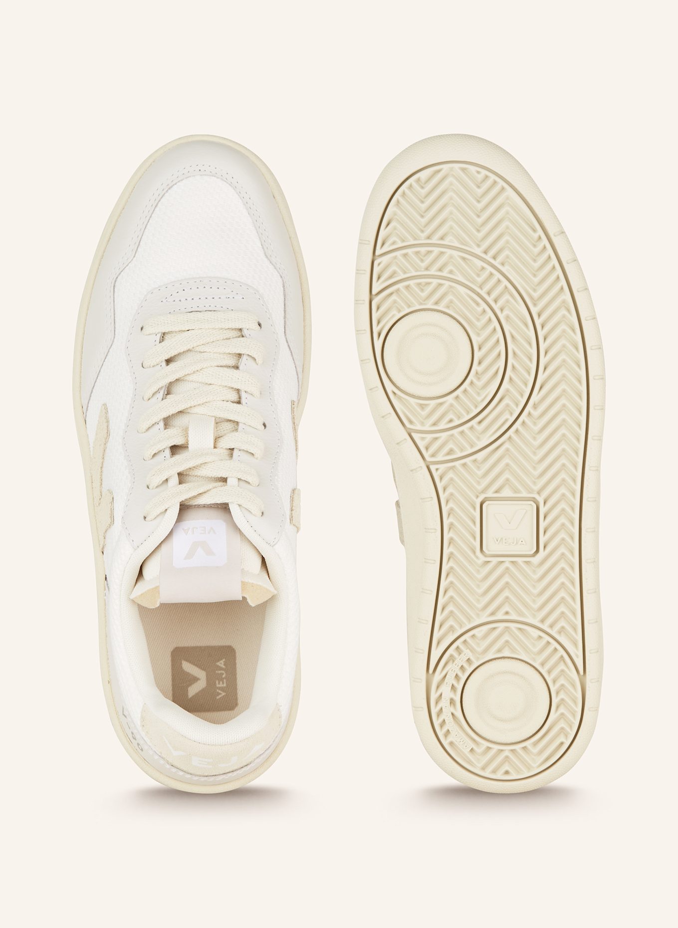 VEJA Sneakersy V-90: BIAŁY / JASNOCZARY / BEŻOWY