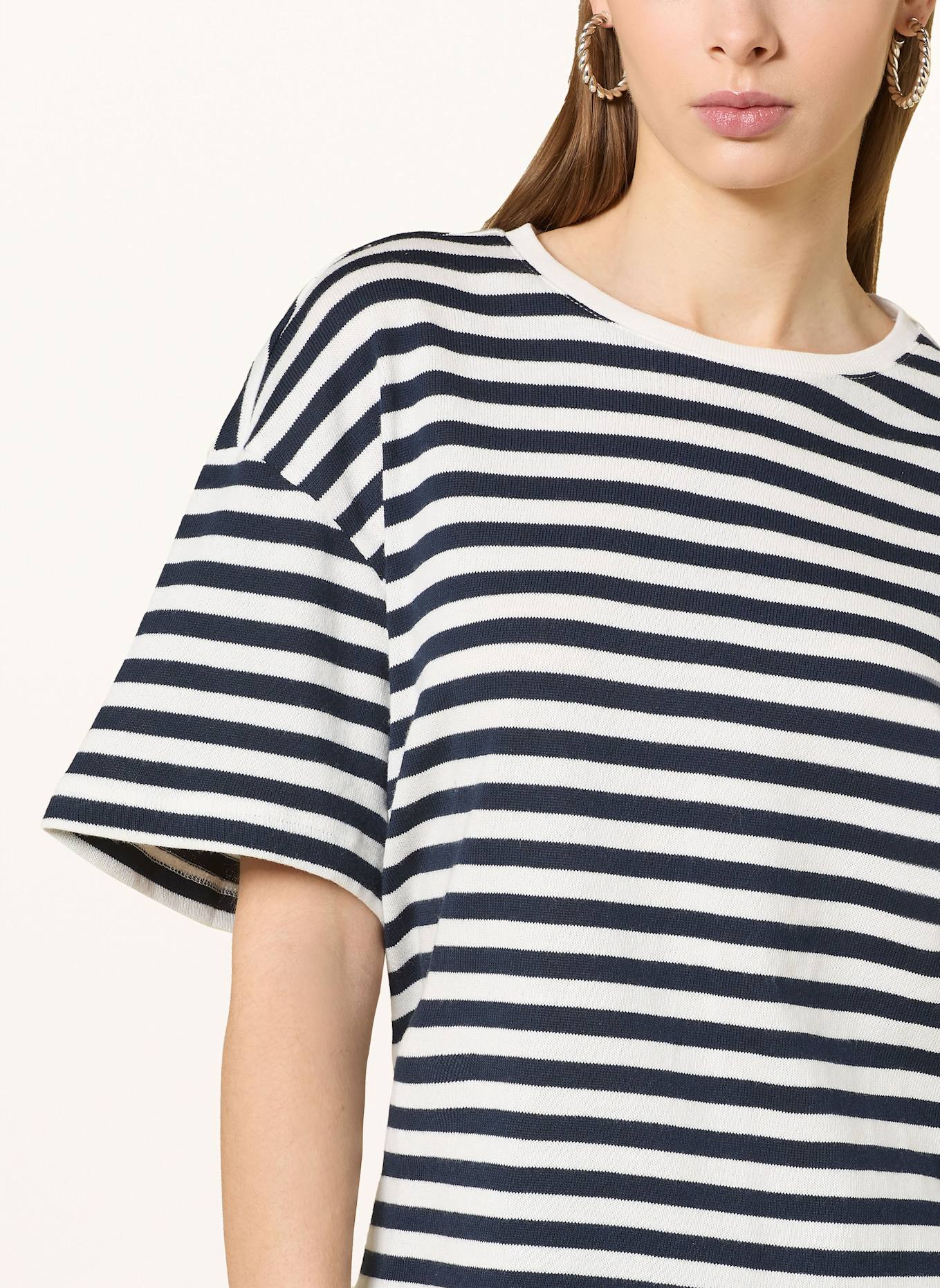 MSCH COPENHAGEN Strickshirt MSCHKEMBA: DUNKELBLAU / WEISS