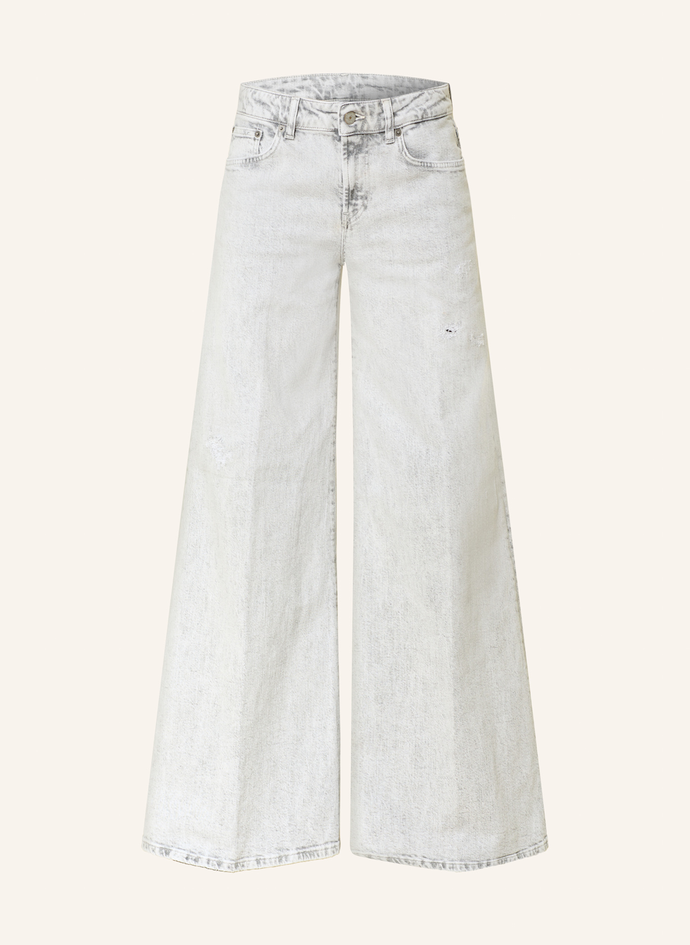 Dondup Jeansy wide leg MARLENE: 999 black hellgrau