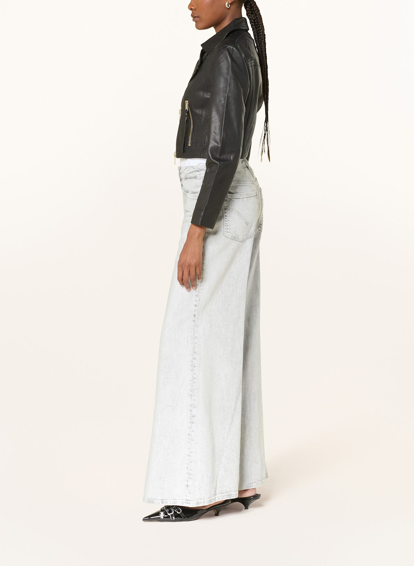 Dondup Jeansy wide leg MARLENE: 999 black hellgrau