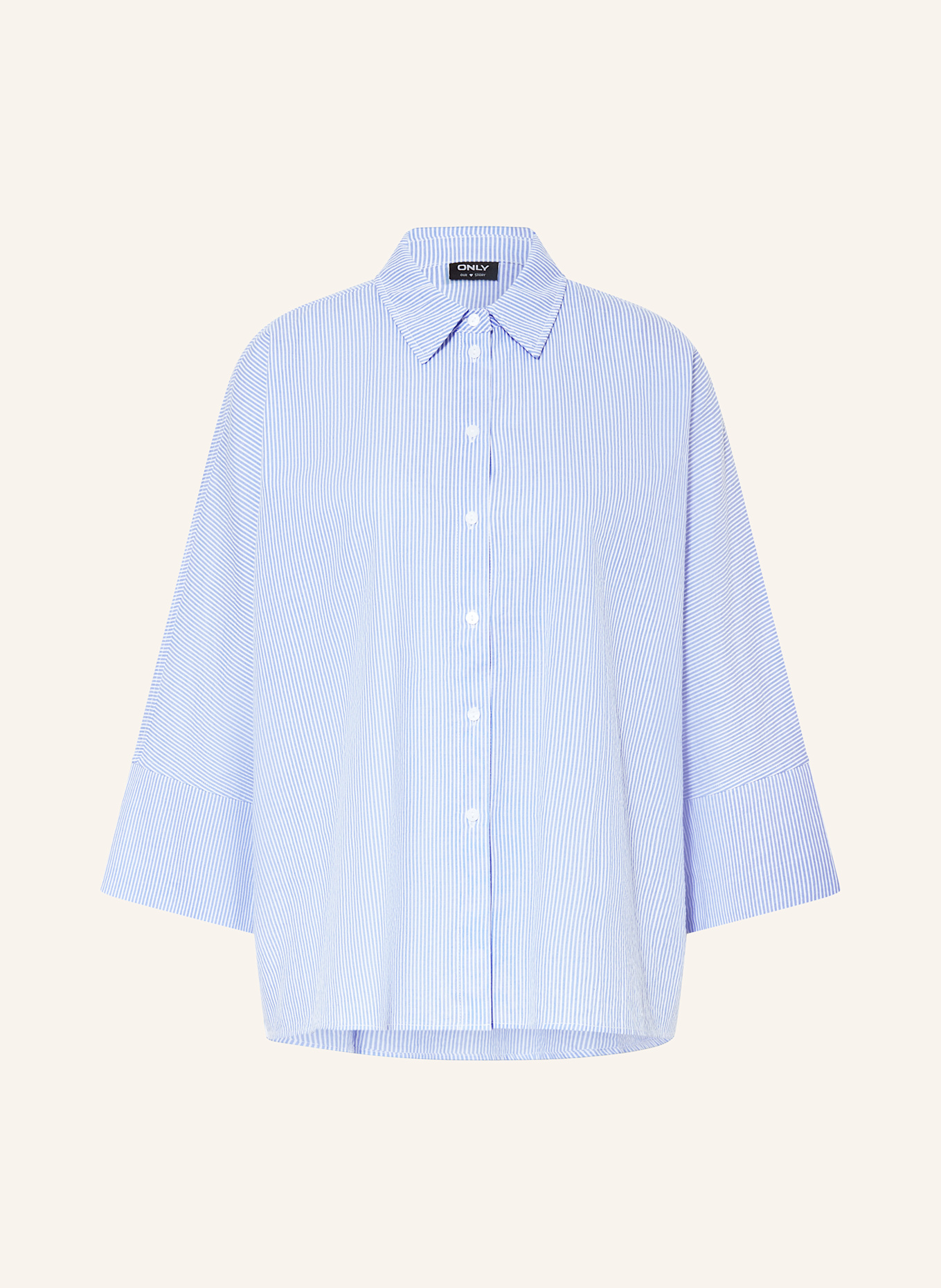 ONLY Hemdbluse: BLAU / WEISS