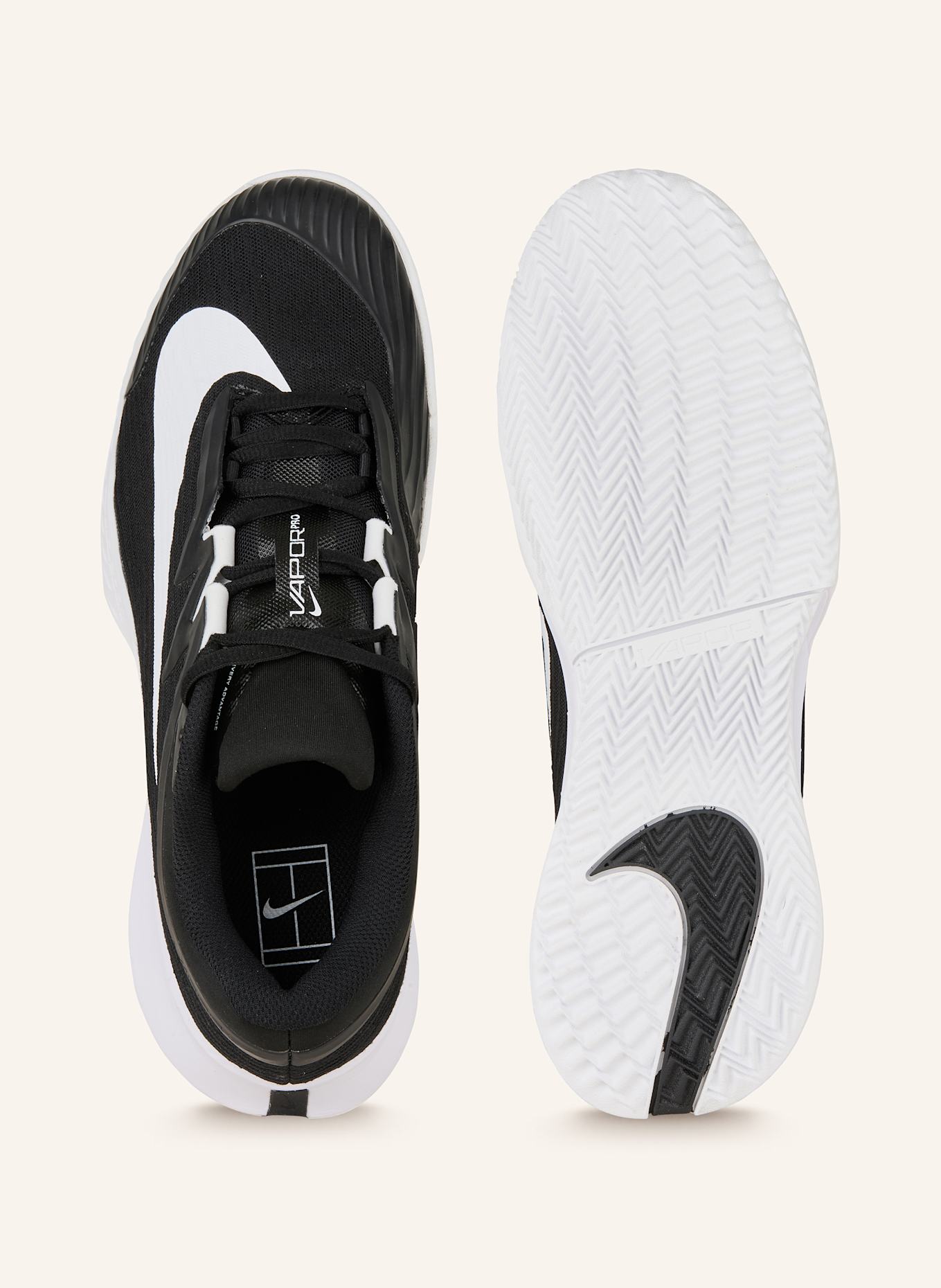 Nike Tennisschuhe VAPOR PRO 3 CLY: SCHWARZ/ WEISS