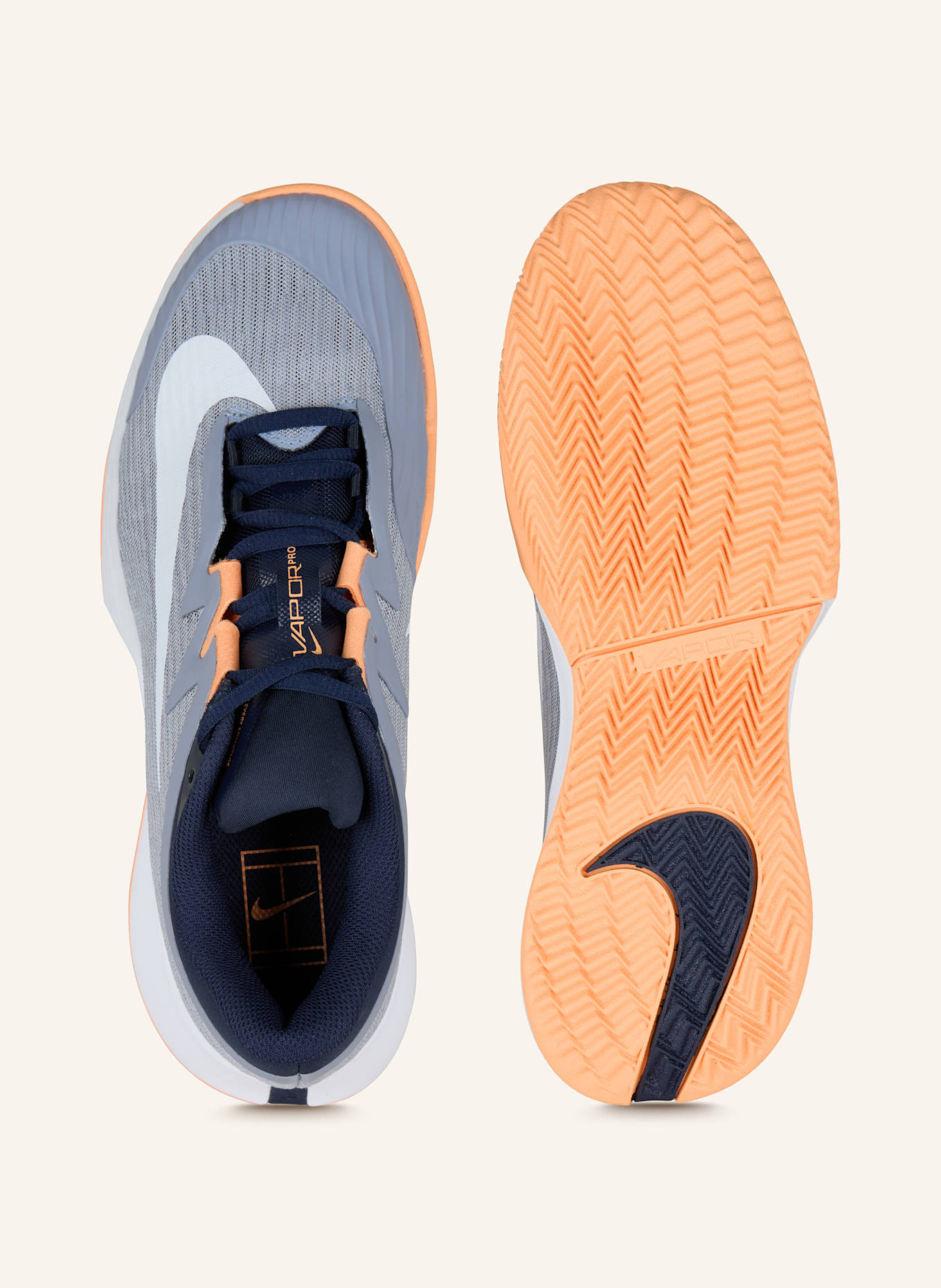 Nike Tennisschuhe VAPOR PRO 3 CLY: BLAUGRAU/ HELLORANGE/ HELLBLAU