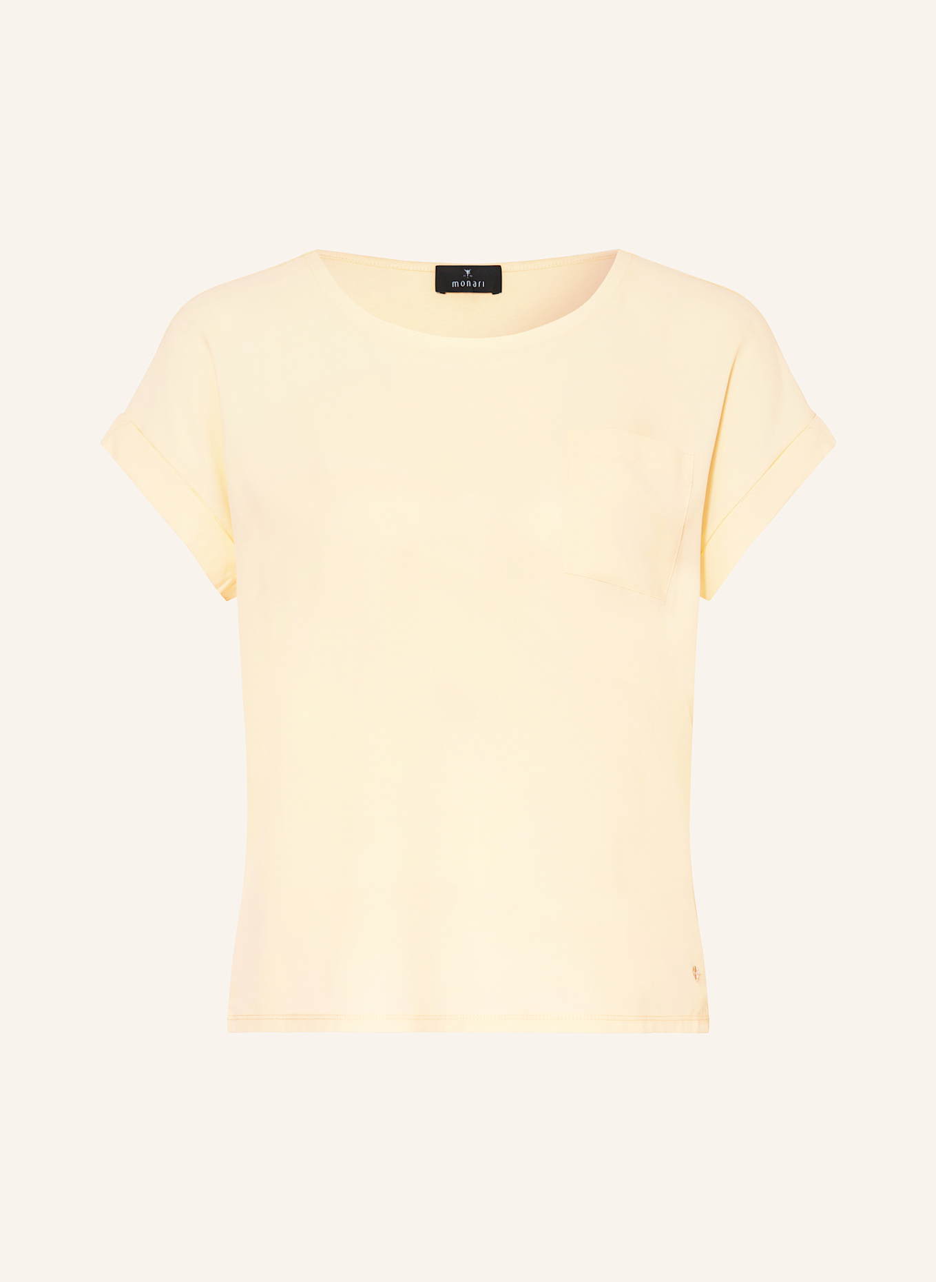 monari Blusenshirt mit Materialmix: HELLGELB
