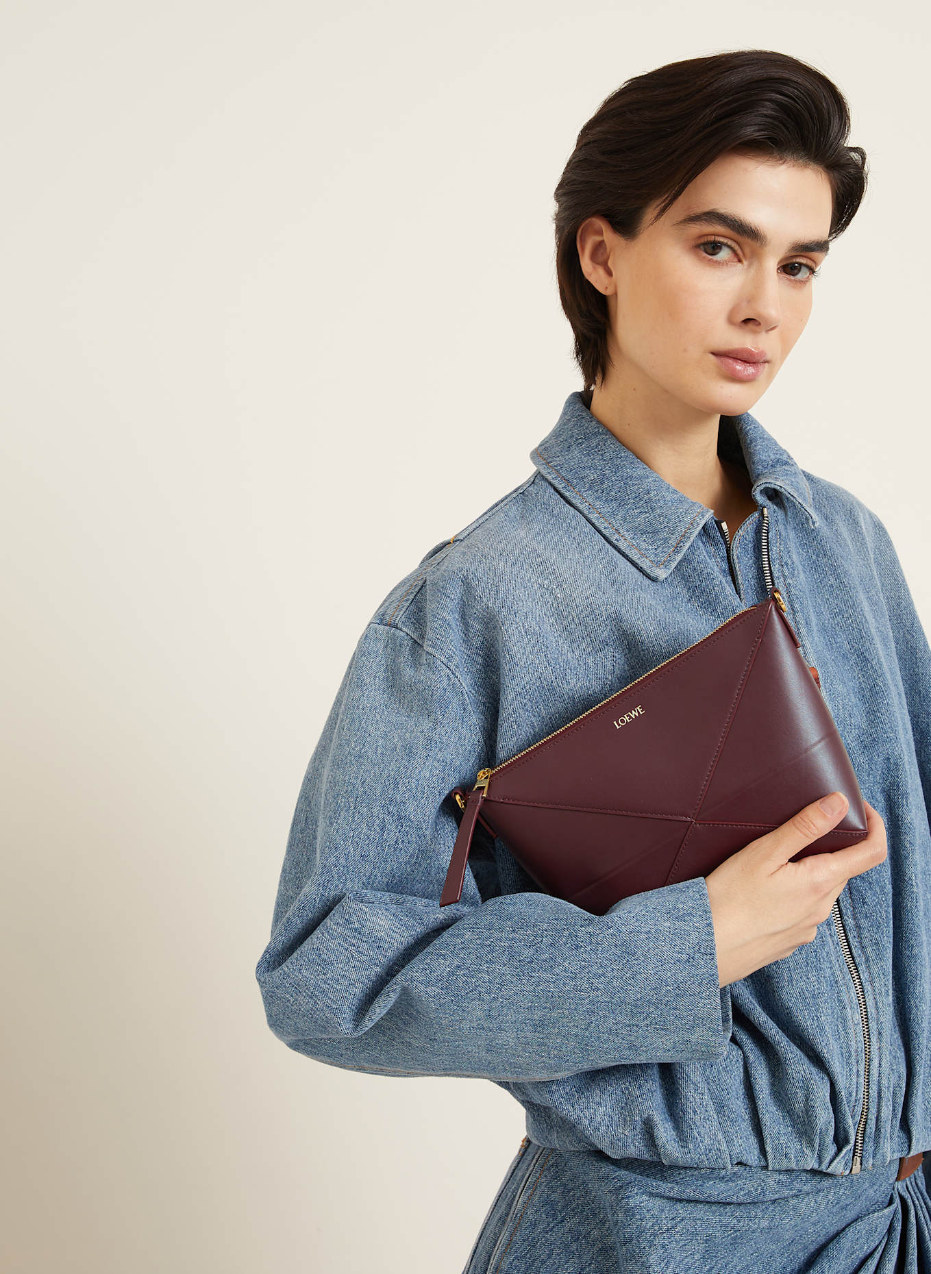 LOEWE Pouch PUZZLE FOLD: DUNKELROT