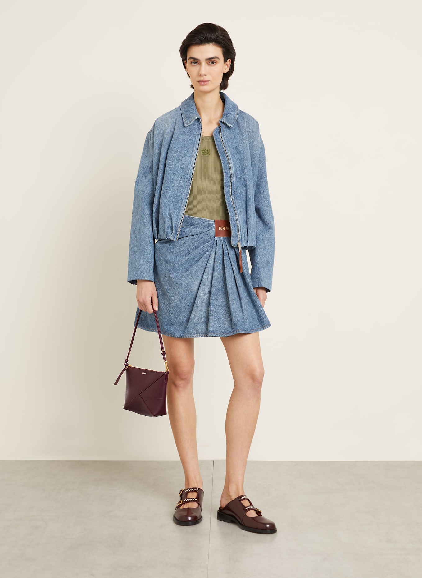 LOEWE Pouch PUZZLE FOLD: DUNKELROT