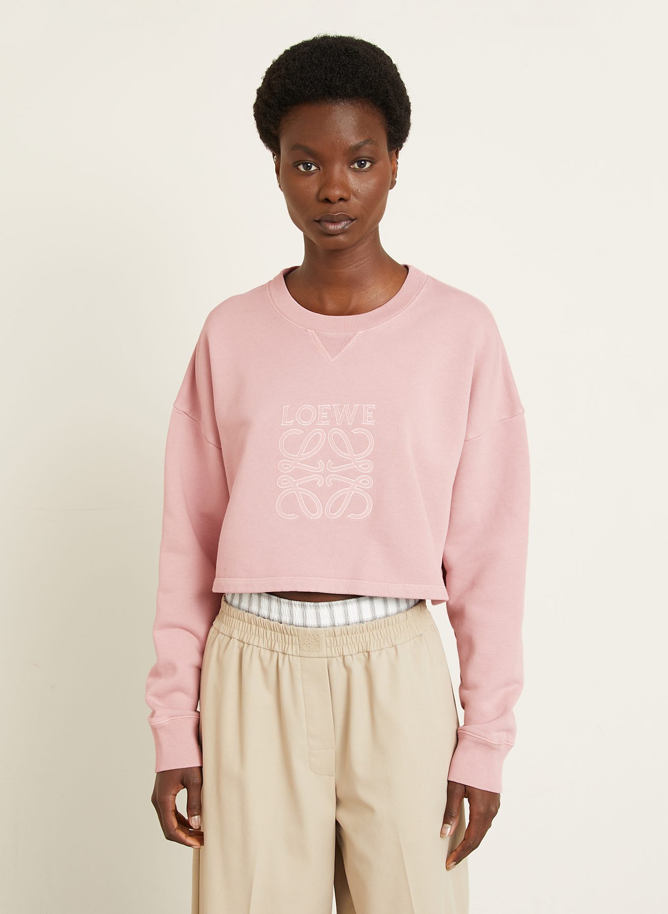 LOEWE Cropped-Sweatshirt: ROSA