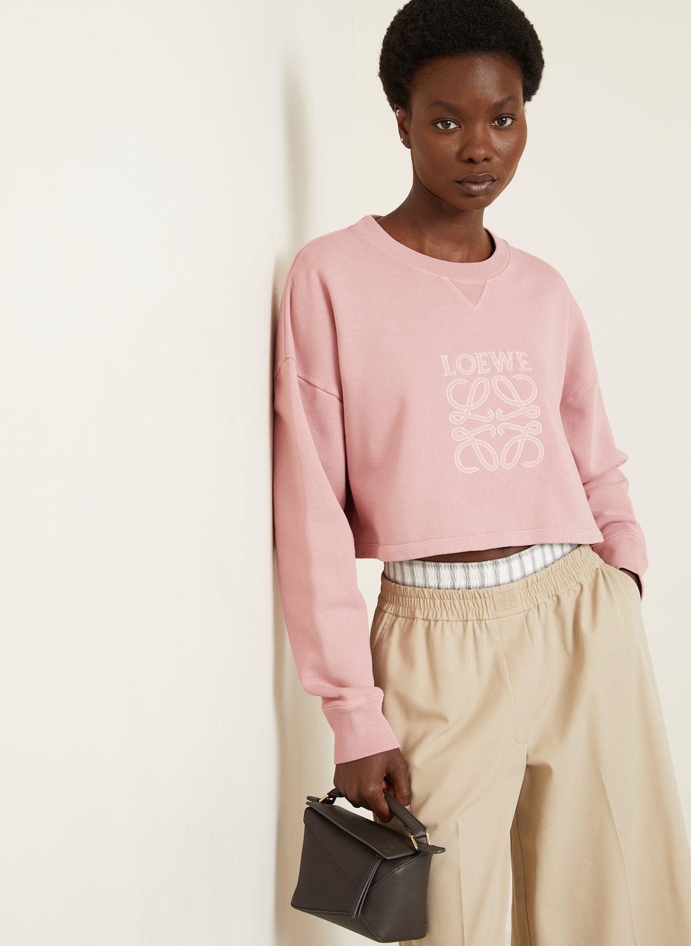 LOEWE Cropped-Sweatshirt: ROSA