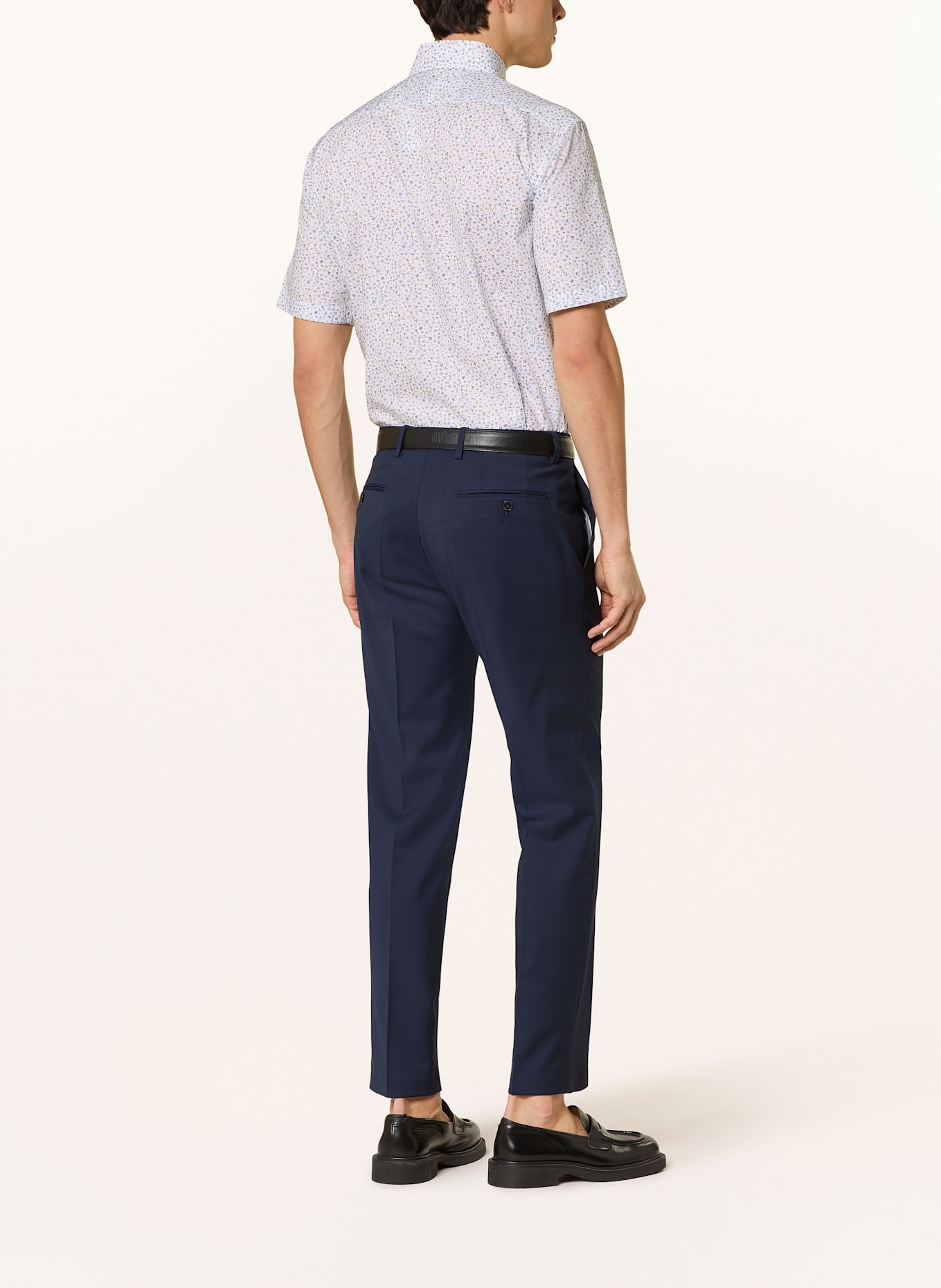 OLYMP Kurzarm-Hemd Luxor modern fit: WEISS/ HELLBLAU/ GRAU