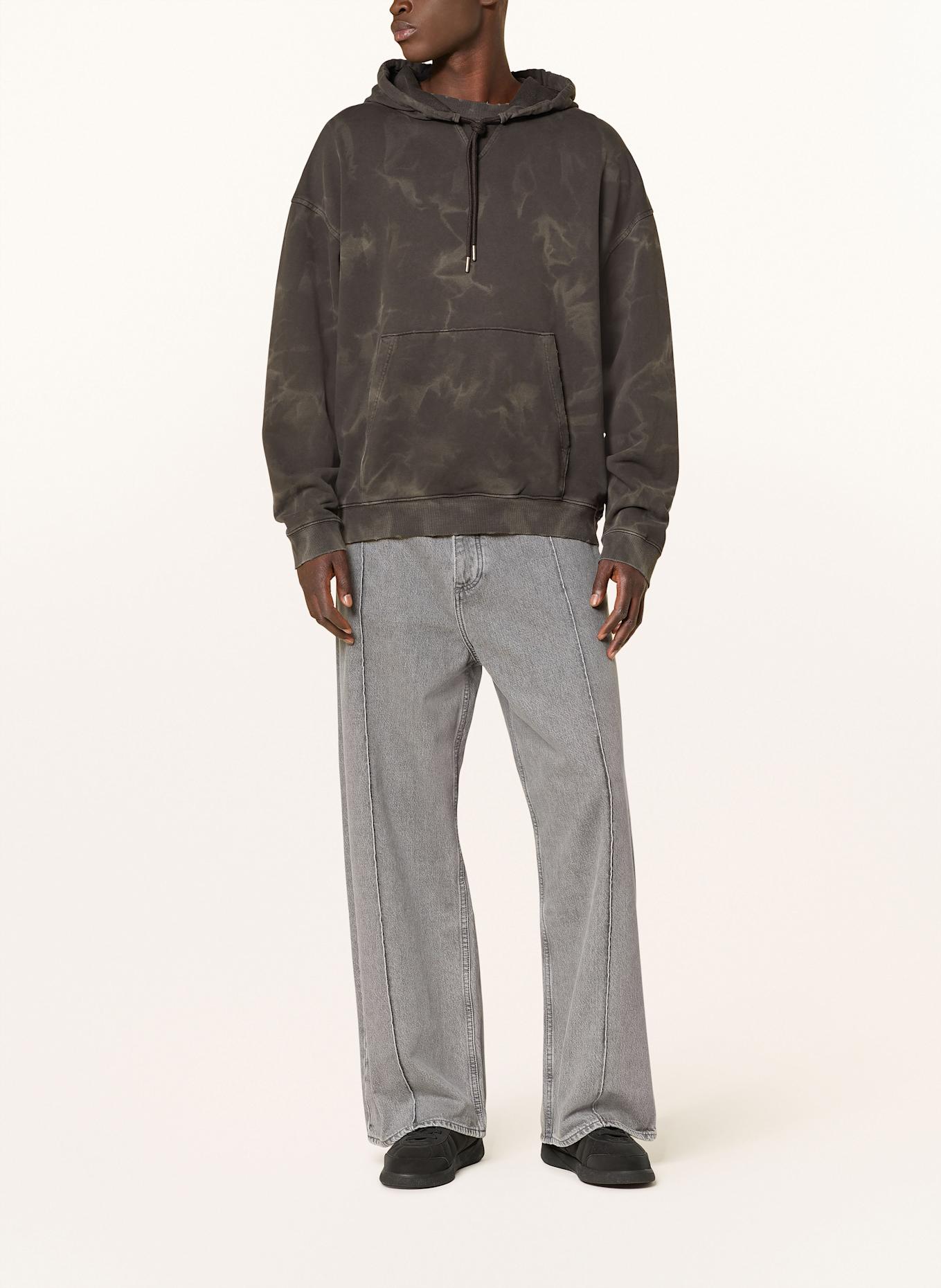 HUGO BLUE Polo hoodie NUSTROODY: BLACK/ GRAY