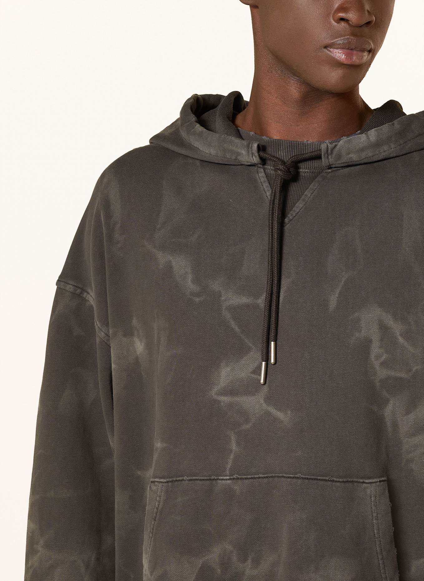 HUGO BLUE Polo hoodie NUSTROODY: BLACK/ GRAY