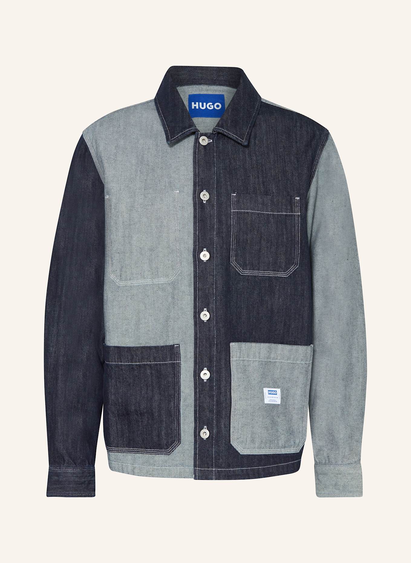HUGO BLUE Jeans-Overjacket EBERSE: DUNKELBLAU/ HELLBLAU
