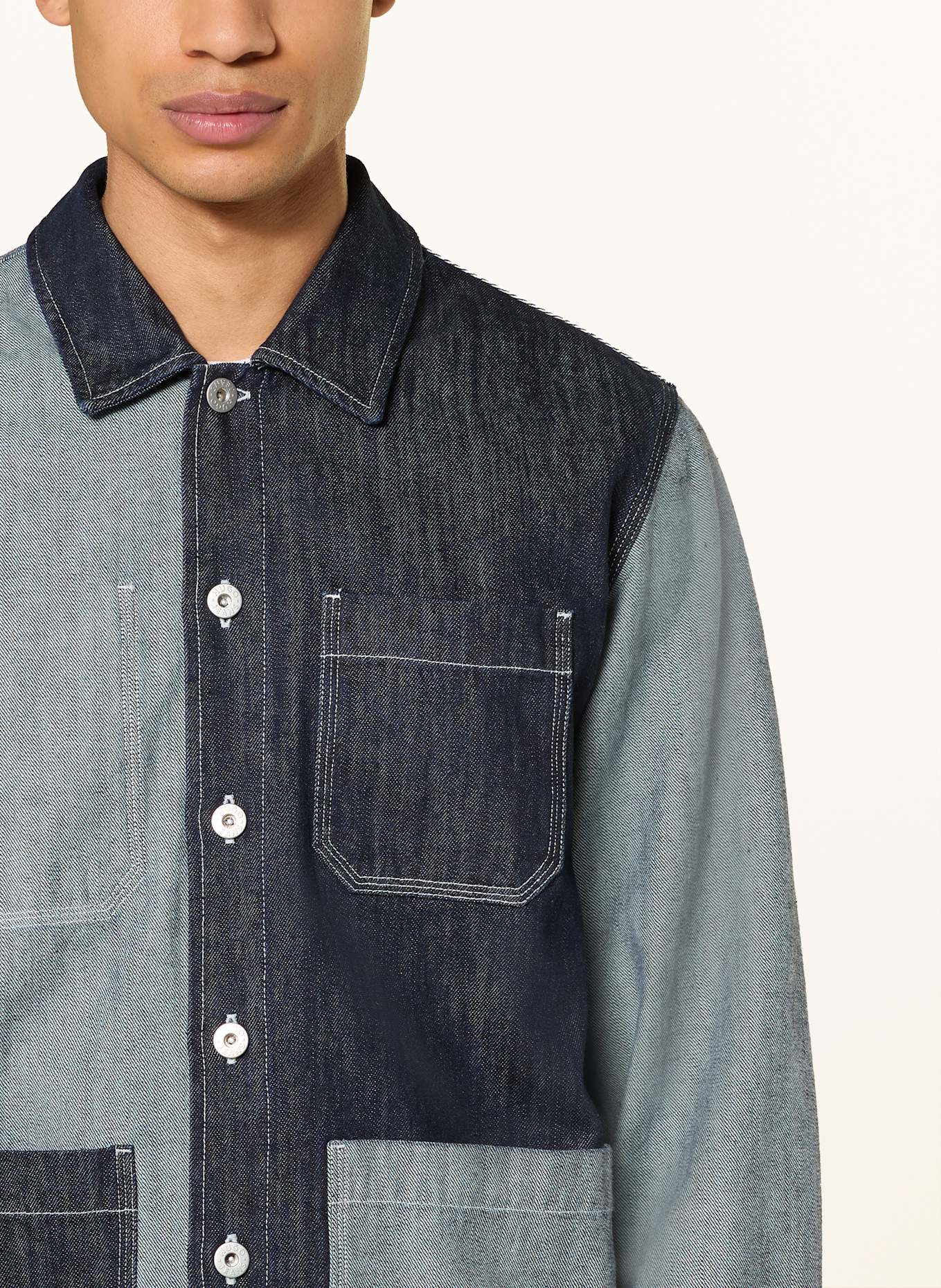 HUGO BLUE Jeans-Overjacket EBERSE: DUNKELBLAU/ HELLBLAU