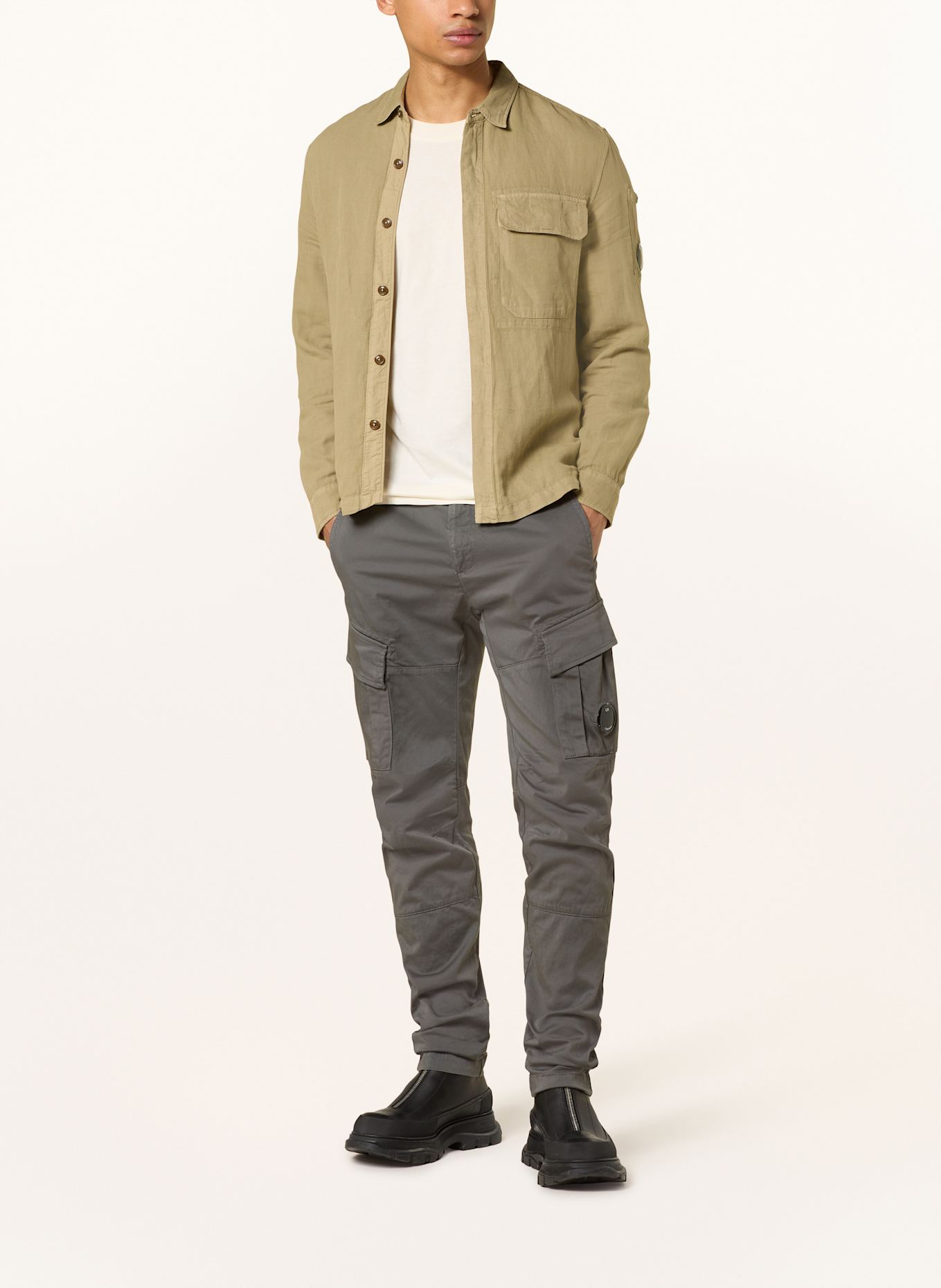 C.P. COMPANY Bunda LENS se lnem: BÉŽOVÁ