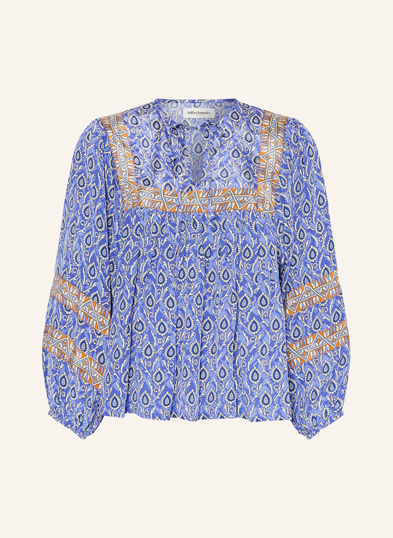 lollys laundry Blusenshirt TEELLL: BLAU / WEISS / DUNKELORANGE