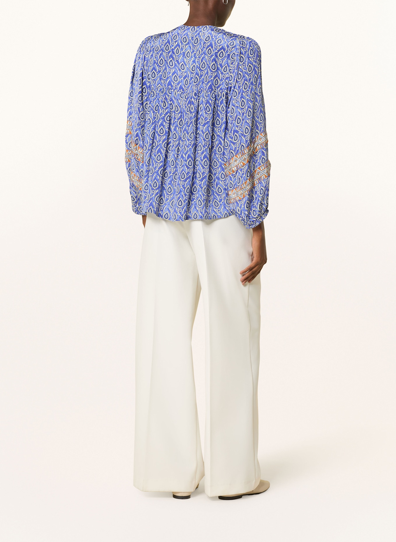 lollys laundry Blusenshirt TEELLL: BLAU / WEISS / DUNKELORANGE