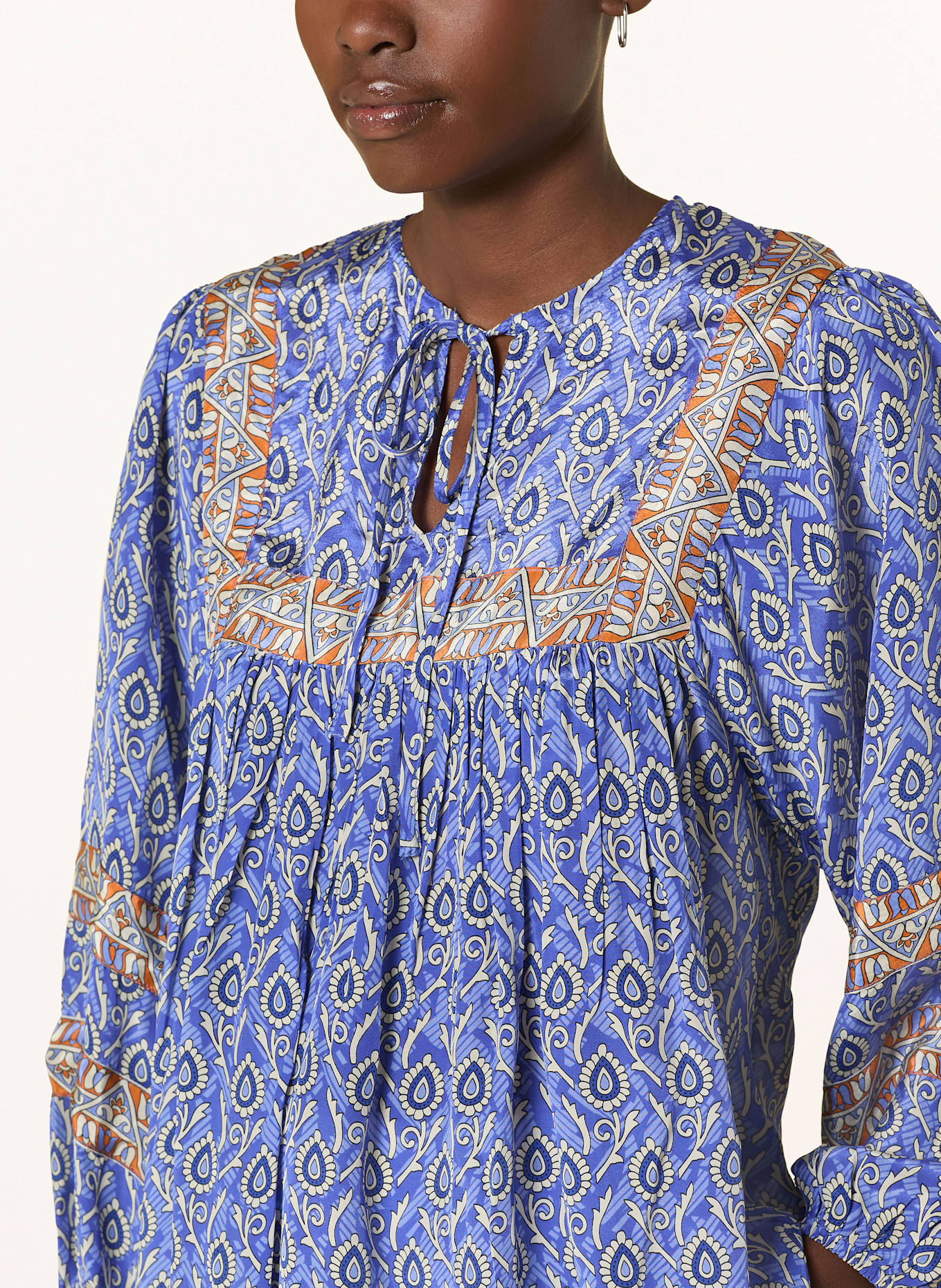 lollys laundry Blusenshirt TEELLL: BLAU / WEISS / DUNKELORANGE